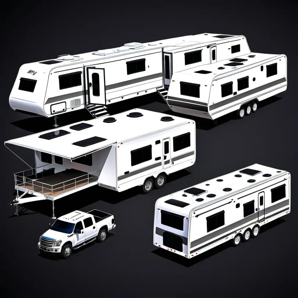 Big luxury Trailer RV Style with 6 expansions 