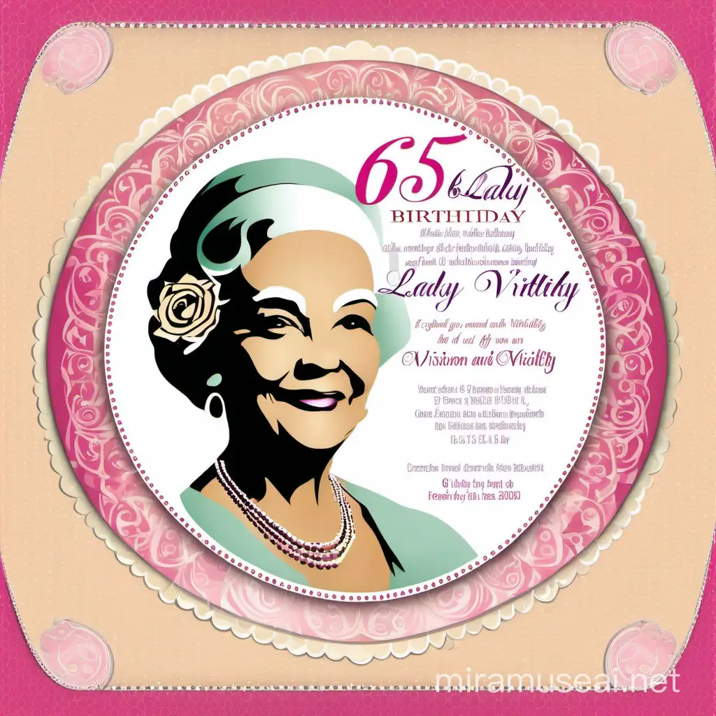 66th birthday invitation for lady themed wisdom and vitality