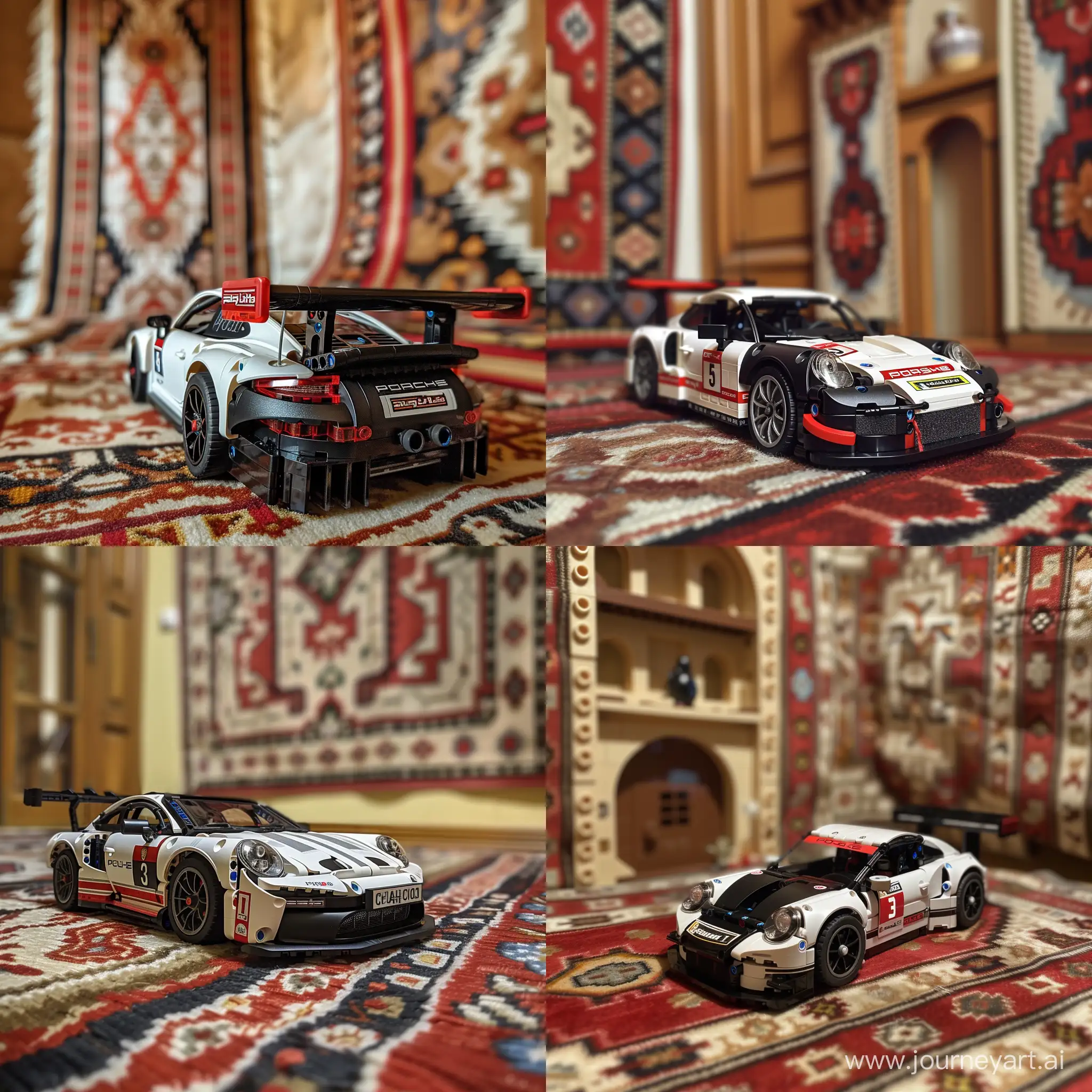Realistic-Lego-Porsche-911-RSR-in-Vintage-Kazakh-Interior
