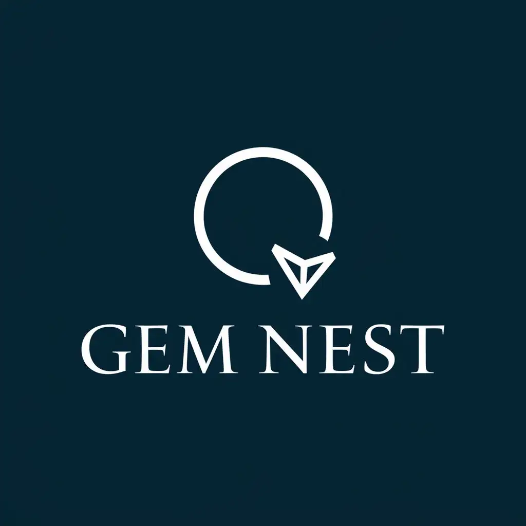 logo, A ring, with the text "Gem Nest", typography