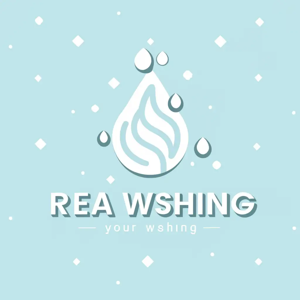 a logo design,with the text "Real washing", main symbol:Real,Moderate,clear background