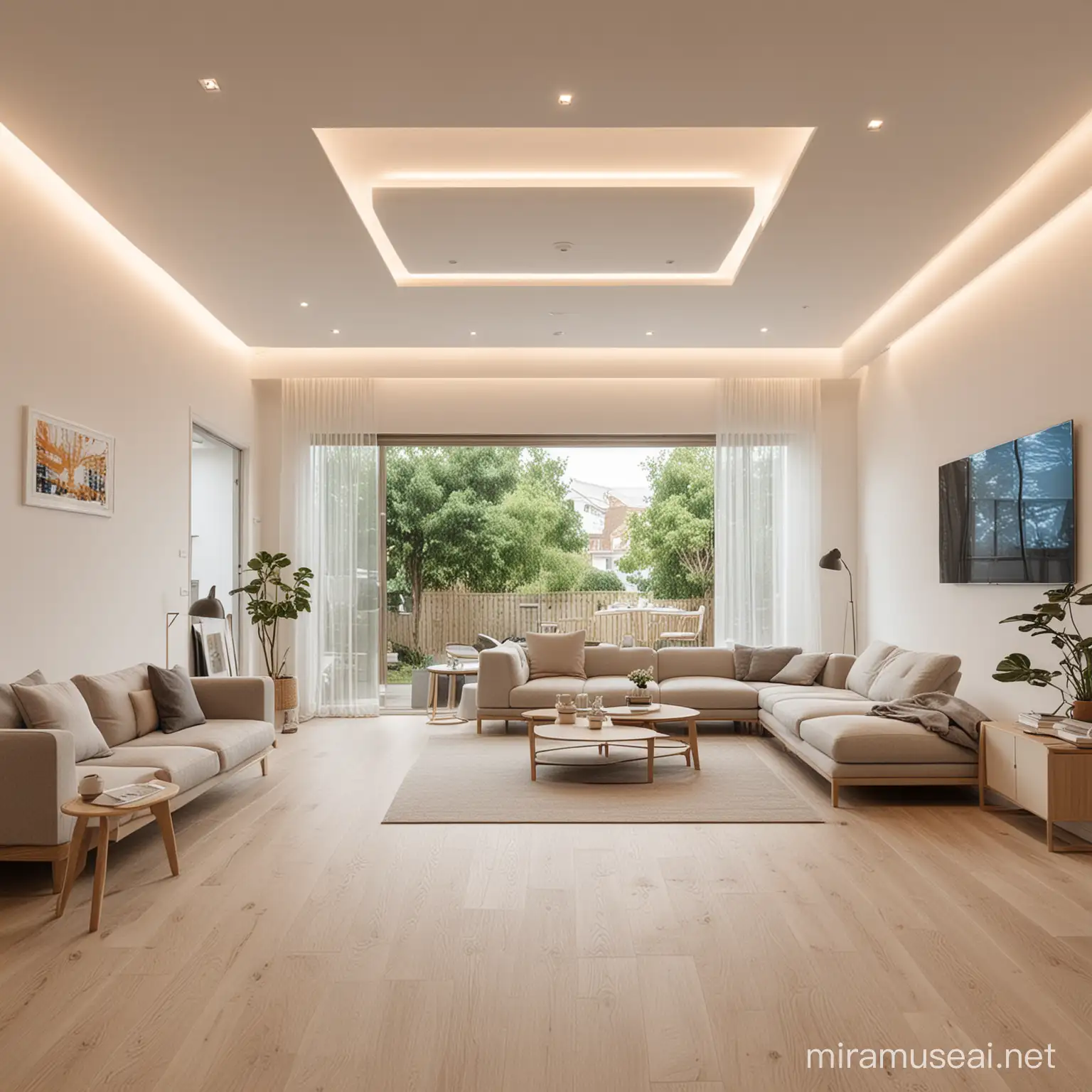 Modern Smart Home Interior with Soft Lighting