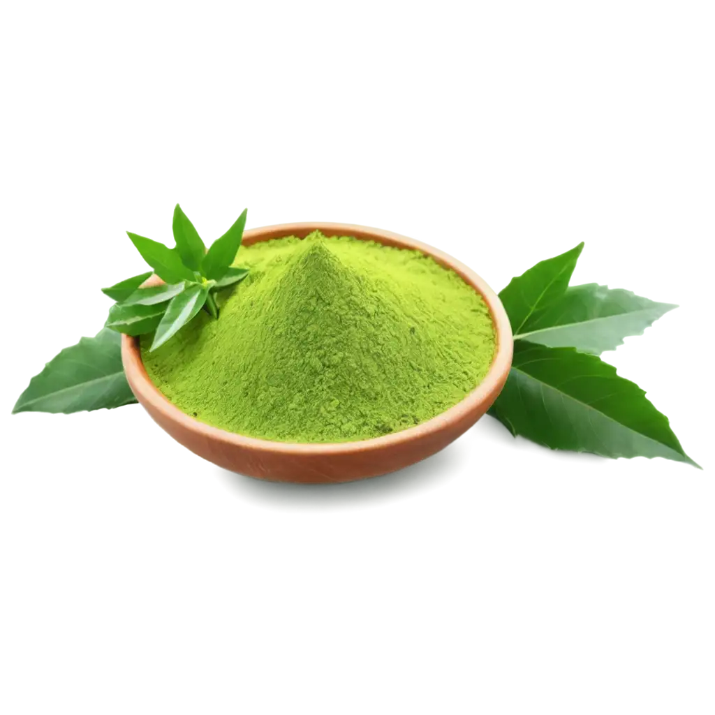 Aesthetic-Neem-Powder-PNG-Image-Surrounded-by-ImmuneBoosting-Ingredients