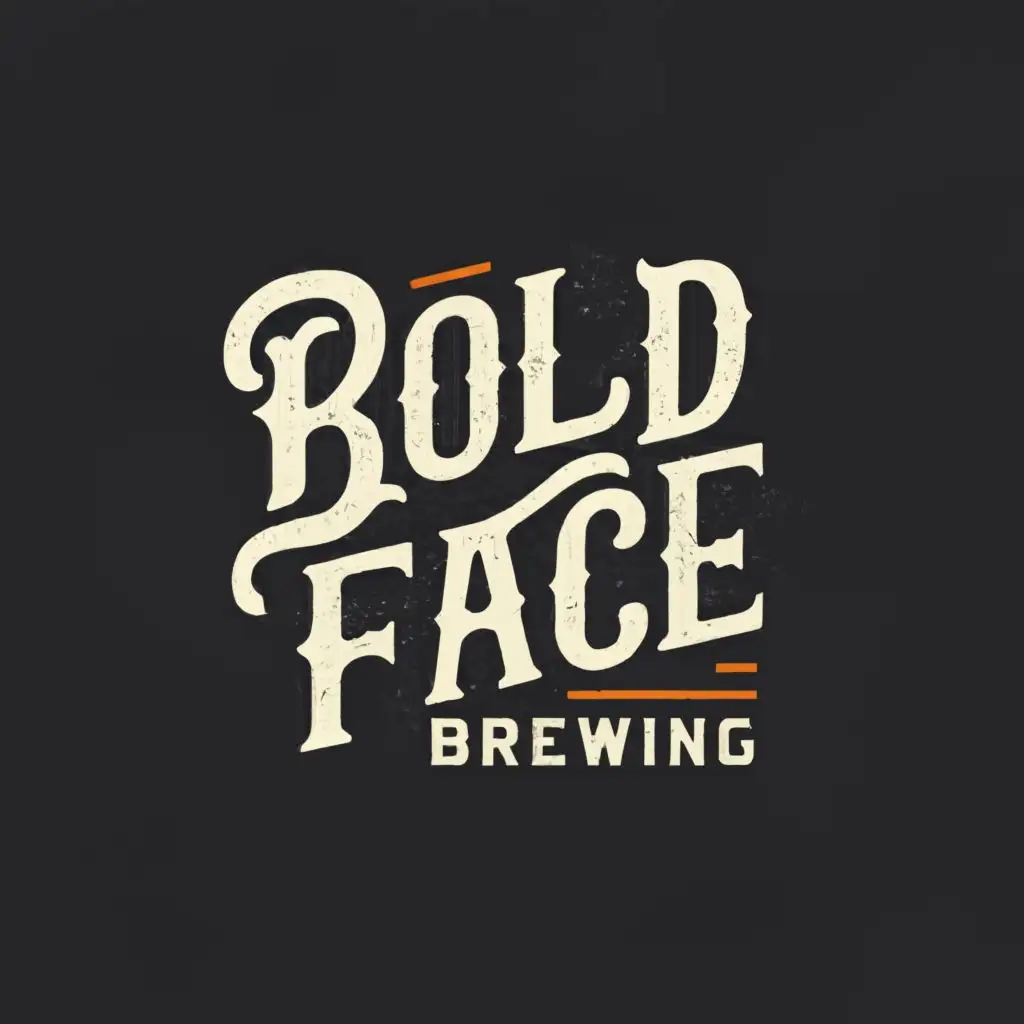 logo, bold letters, with the text "Bold Face Brewing", typography