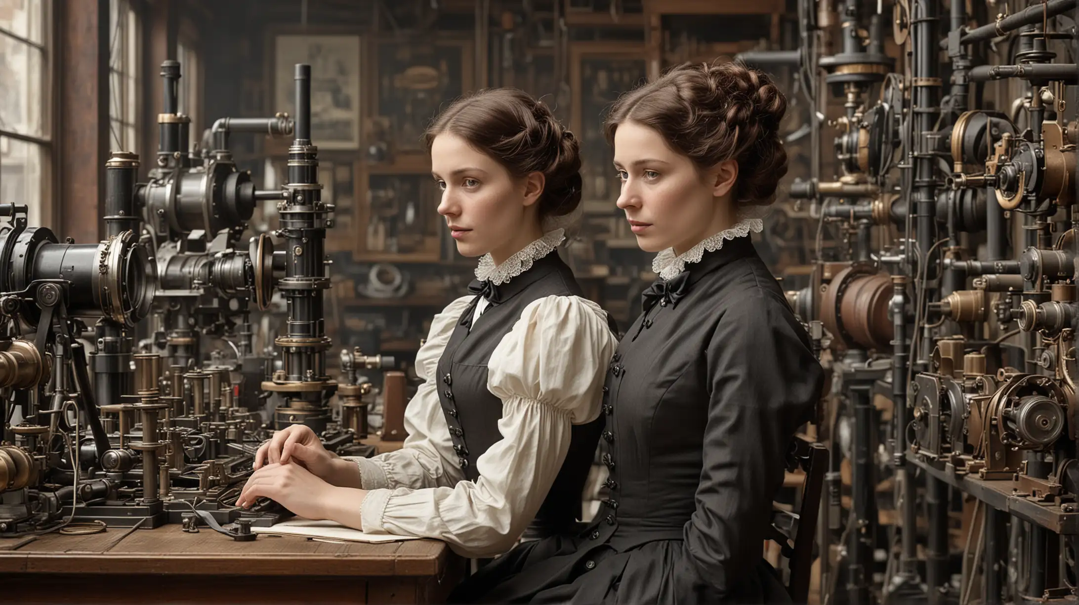 Dame una imagen realista como tomada por cámara profesional; "Los Avances Tecnológicos en la Era Victoriana: De la Revolución Industrial a la Innovación " Telégrafo: 