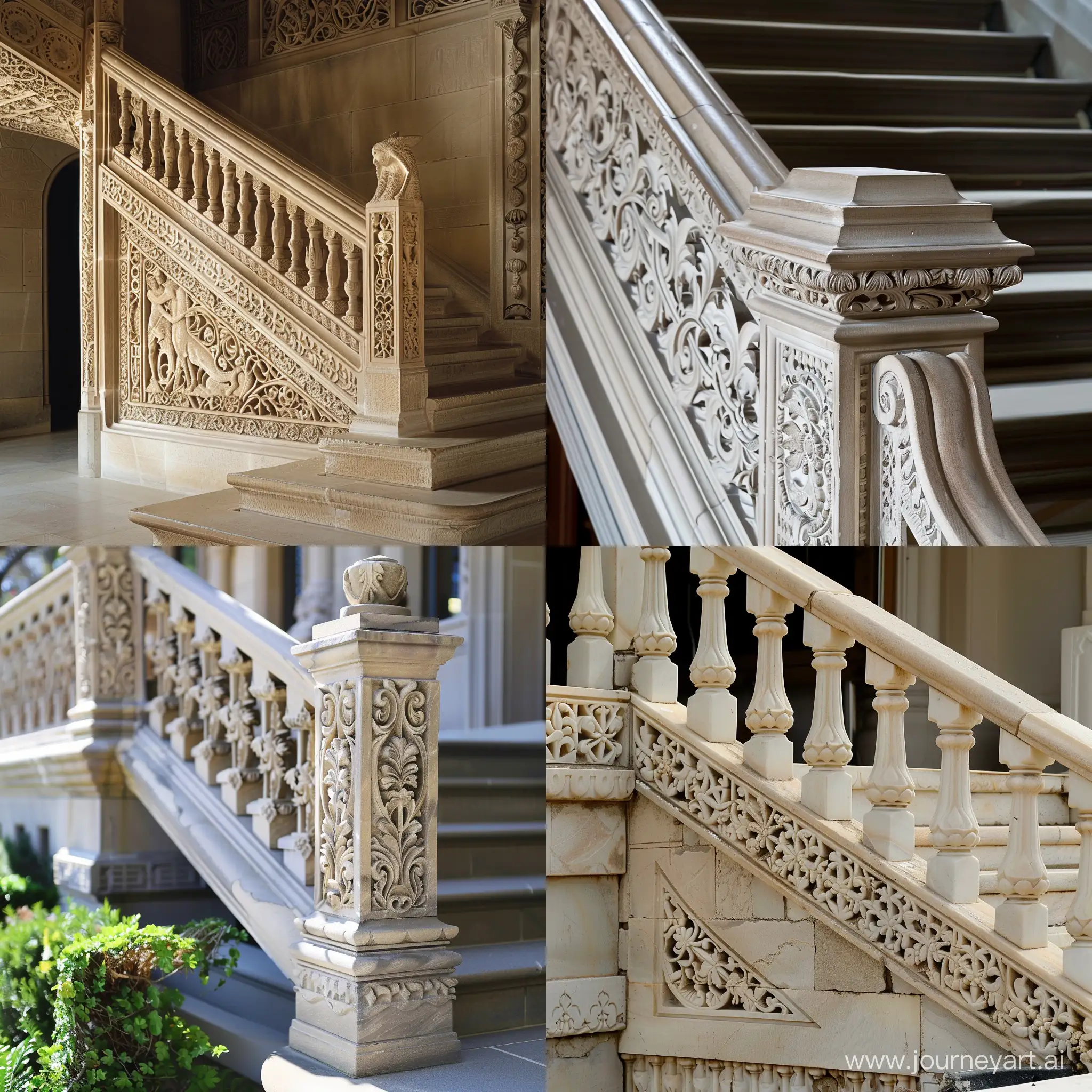 Intricately-Patterned-Carved-Balustrade-and-Handrail-on-Ornate-Steps