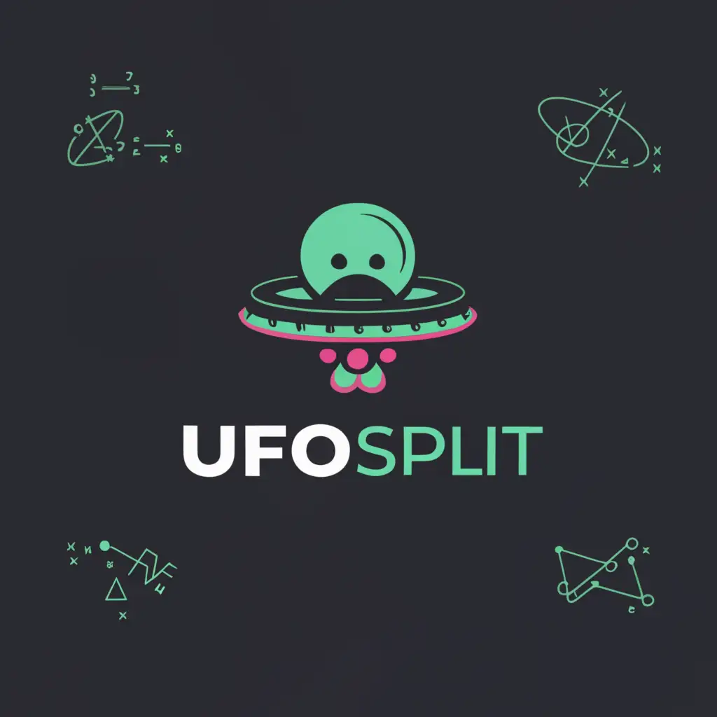 LOGO-Design-For-UFOSplit-Futuristic-UFO-and-Alien-Theme-with-Mathematical-Elements