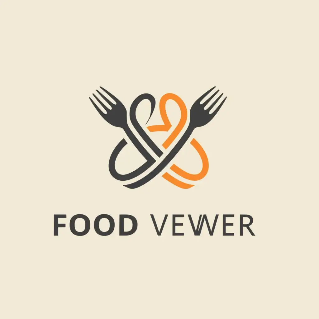 a logo design,with the text "Food Viewer", main symbol:spoon, fork,Moderate,be used in Restaurant industry,clear background