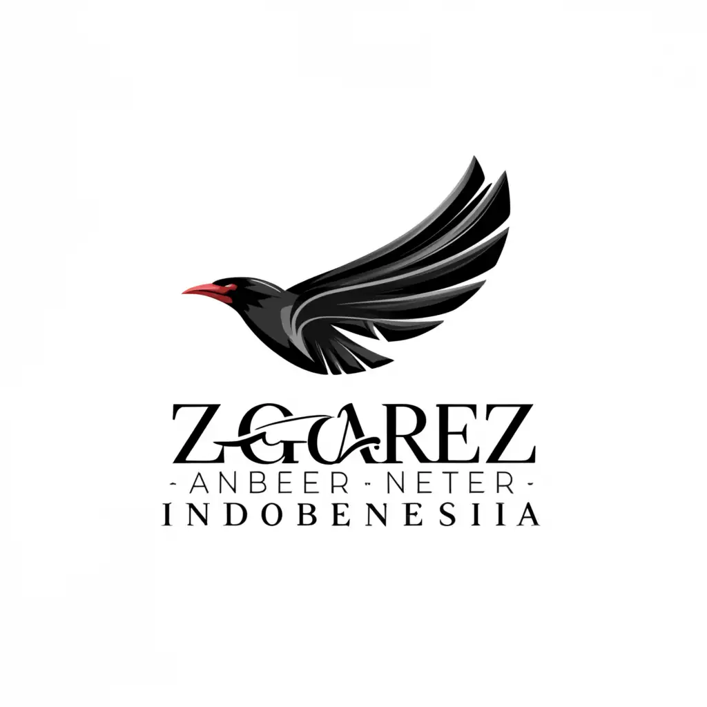 LOGO-Design-For-Zagarez-Anbeiter-Indonesia-Elegant-Black-Bird-Symbol-on-a-Clear-Background