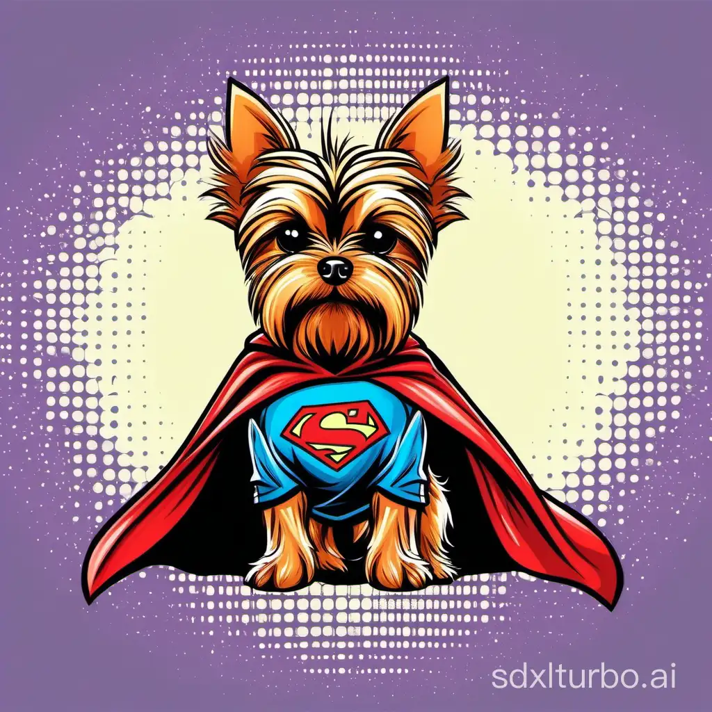 Adorable-Yorkshire-Terrier-Superhero-Clipart-in-Comic-Style
