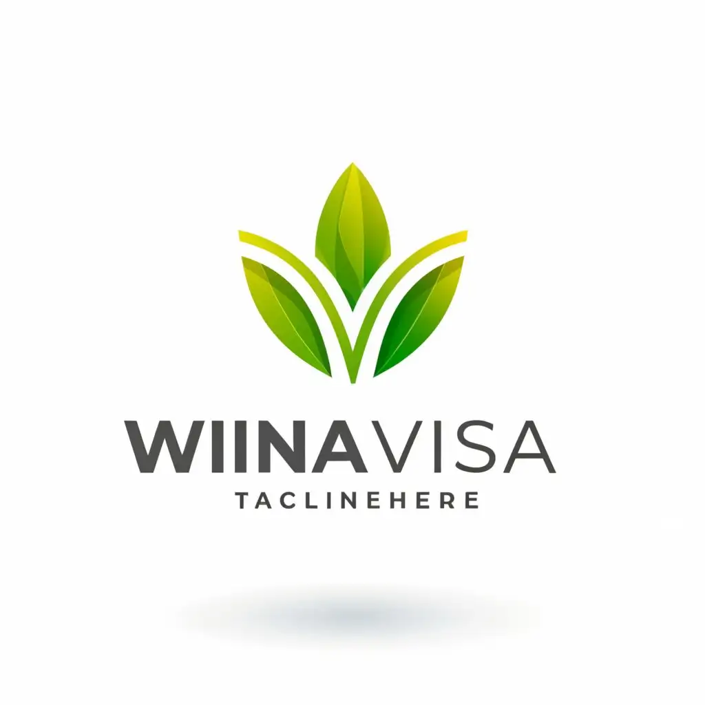 a logo design,with the text "winaravista", main symbol:leaf,Minimalistic,clear background