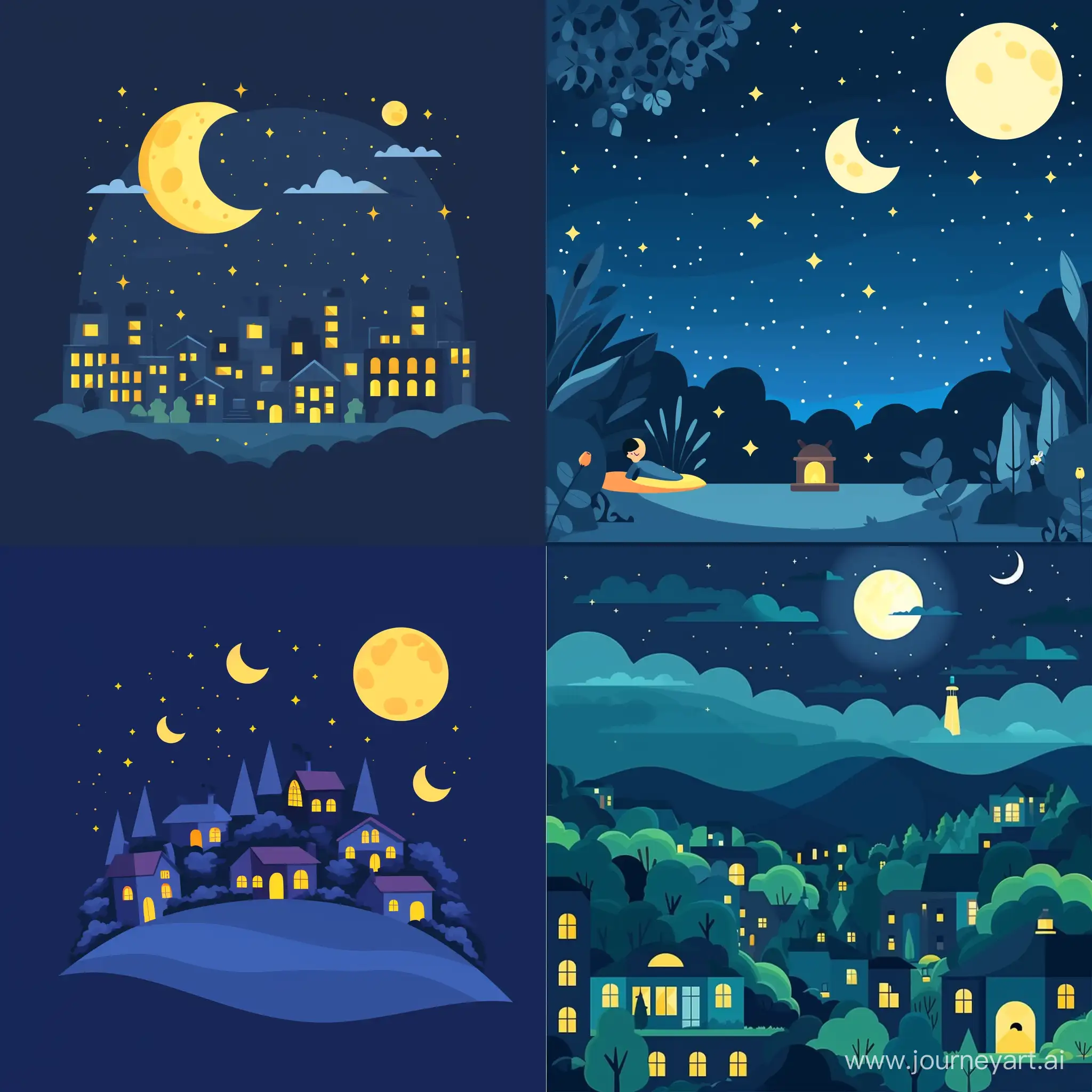 Flat-Style-Night-Scene-with-Calm-Ambiance