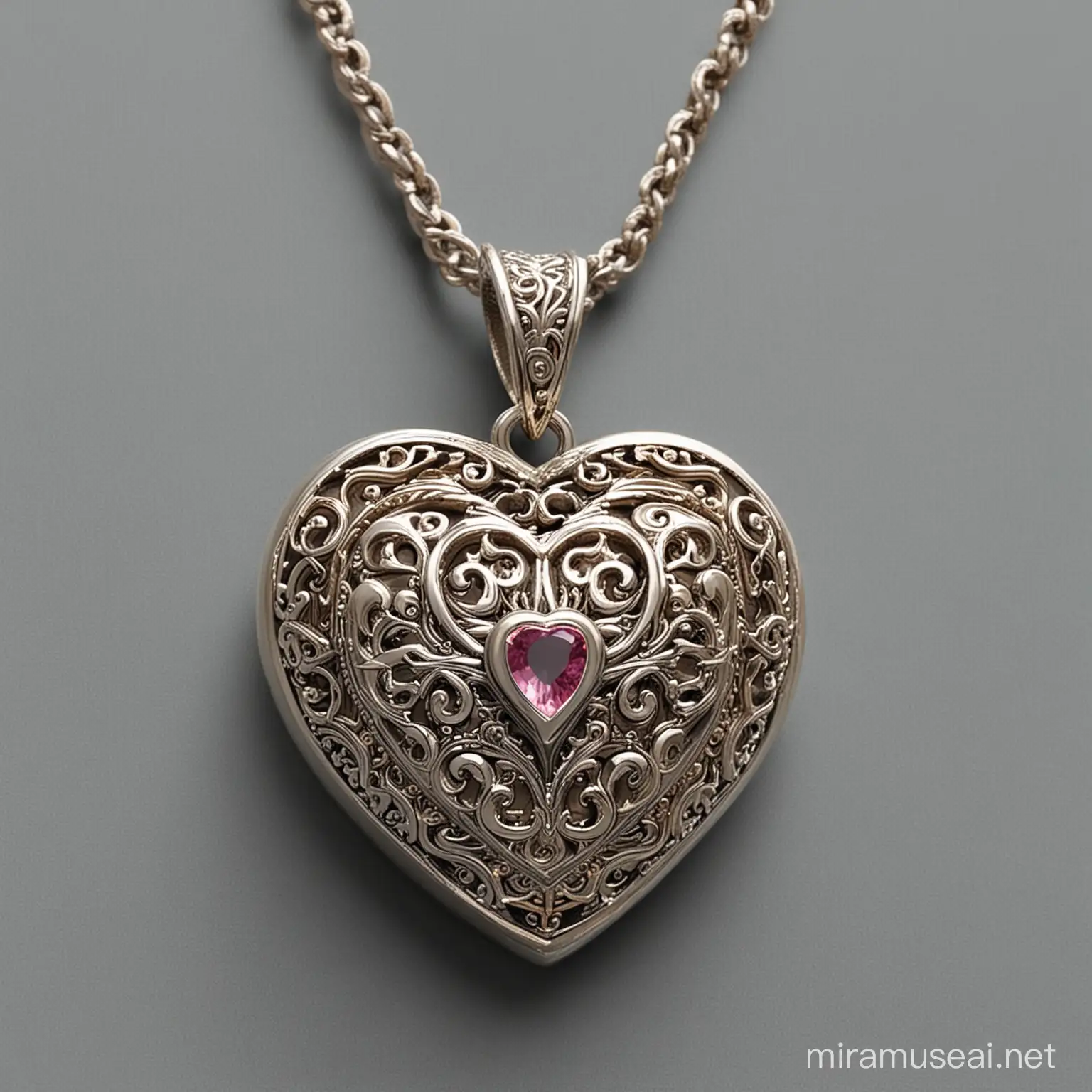  Heart-shaped pendant: Create a pendant in the shape of a heart, with intricate detailing inside the heart to depict the human heart. You can add subtle engravings or small gemstones to represent the divine love of God.
