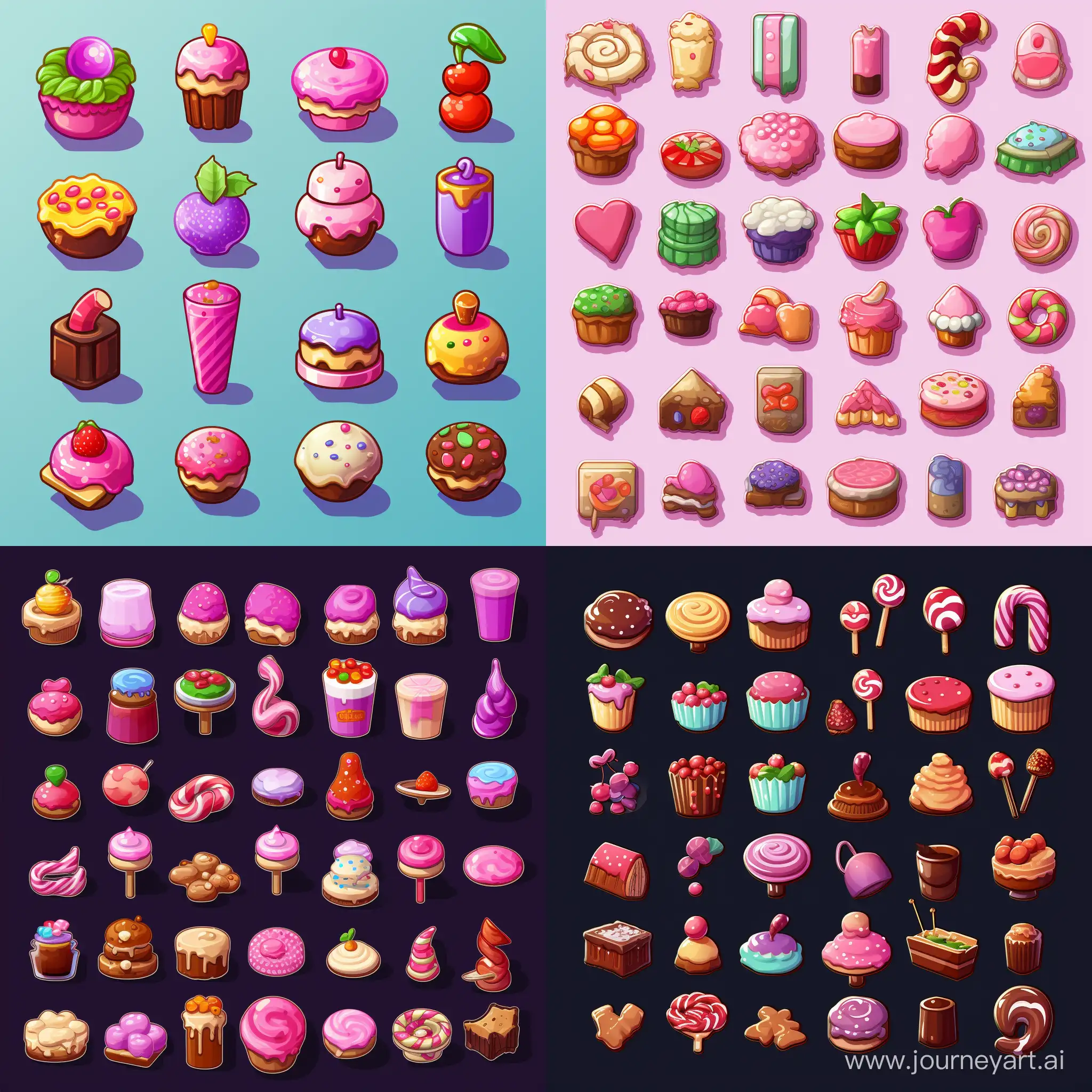 pixel art , item spritesheet, candys