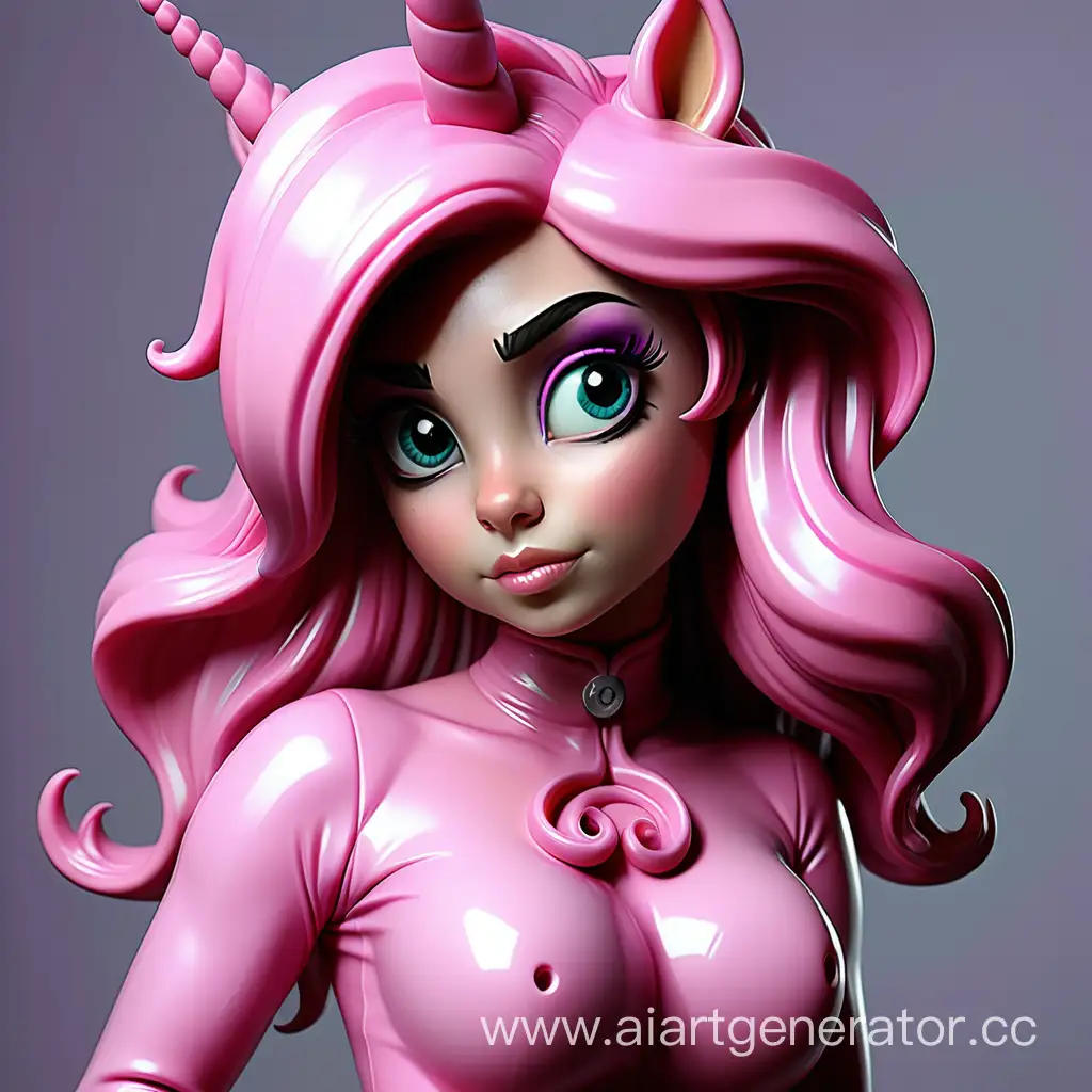 my little pony unicorn girl pink latex