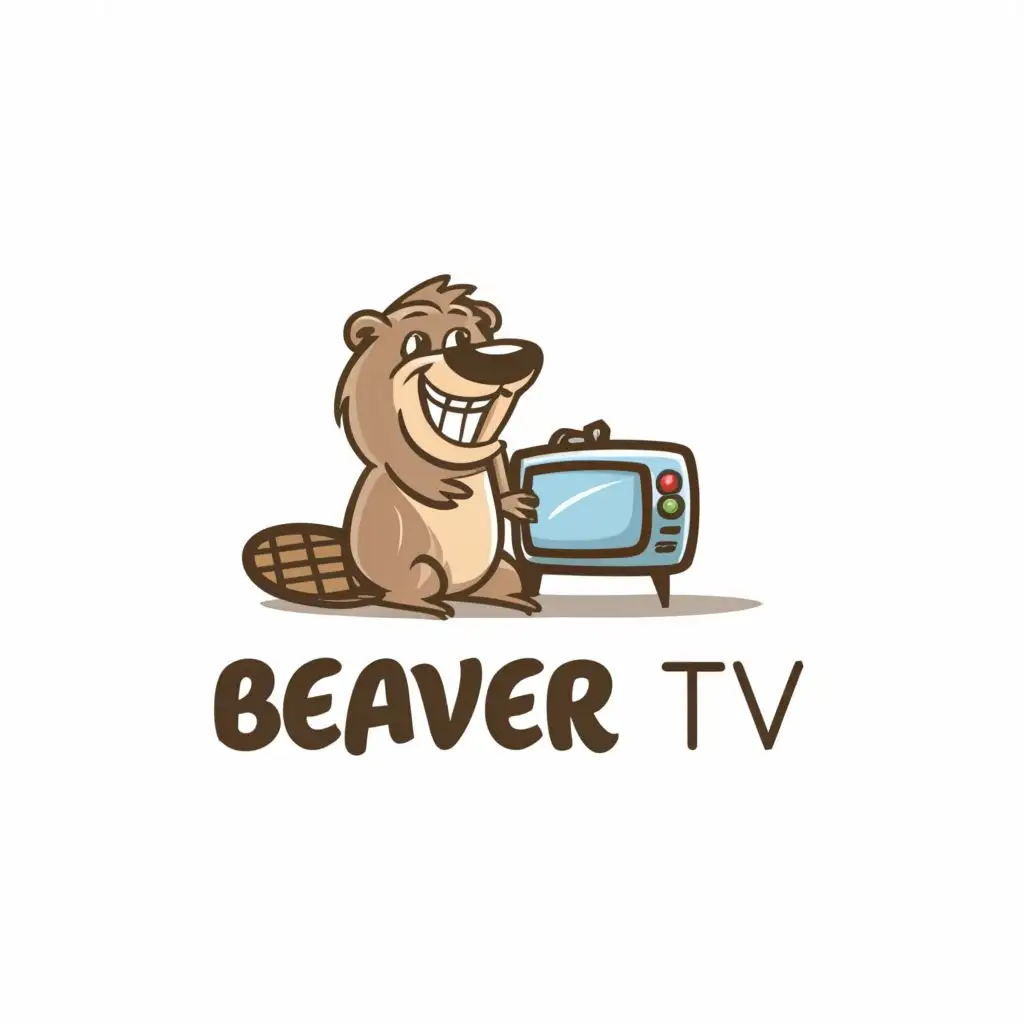 LOGO-Design-For-Beaver-TV-Friendly-Beaver-Holding-a-TV-Remote-on-Clear-Background