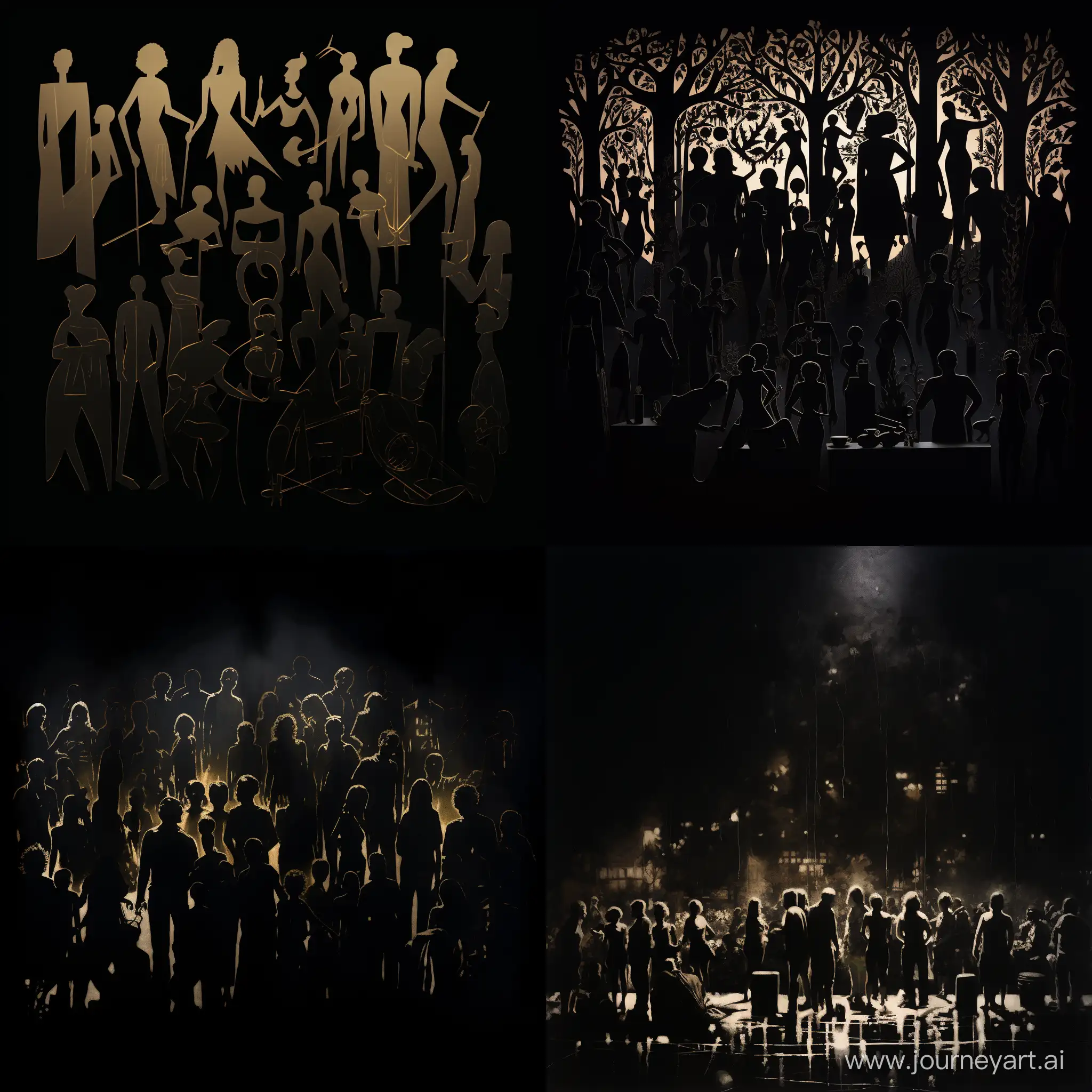 Elegant-Silhouettes-of-2010-Club-Gatherings-on-Black-Background