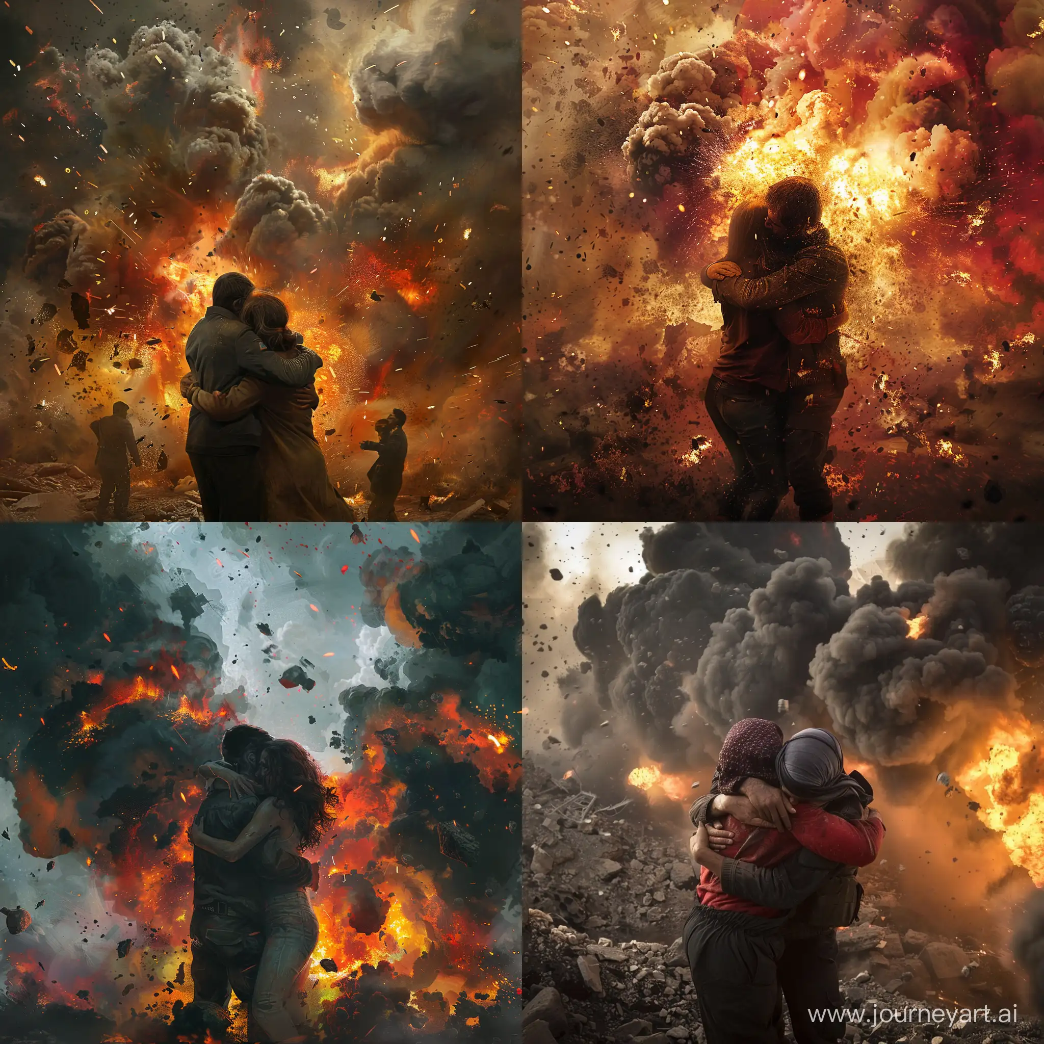 Embracing-Love-Amidst-Explosions-Powerful-Human-Connection