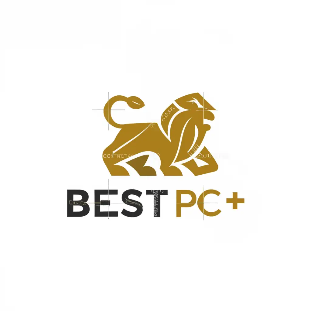 a logo design,with the text "Best Pc", main symbol:lion,Minimalistic,be used in Technology industry,clear background