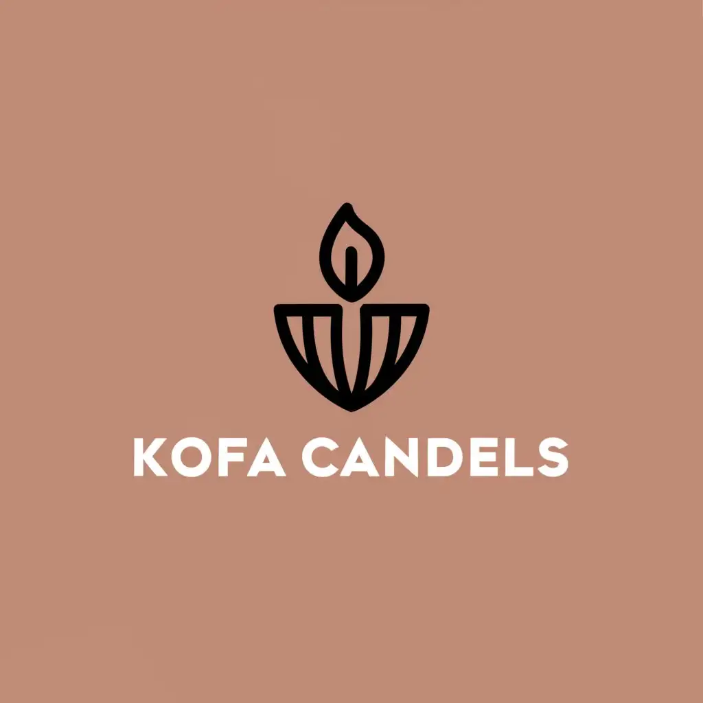 a logo design,with the text "Kofa Candels", main symbol:Candle,Minimalistic,clear background