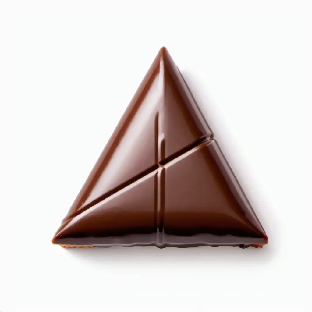 треугольная шоколадка на белом фоне