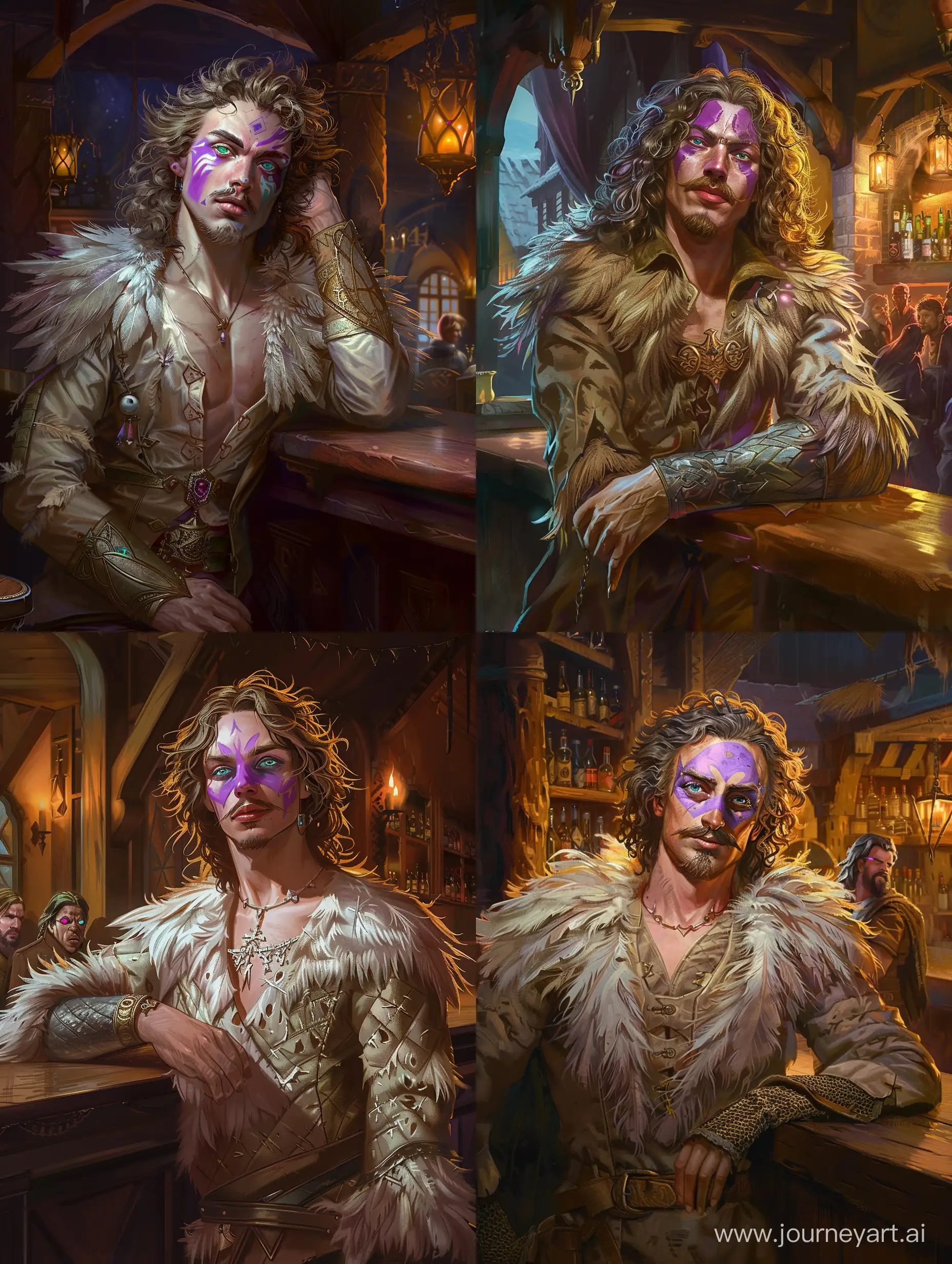 Sarcastic-Human-Male-Sorcerer-Portrait-in-Tevinter-Robes-at-Medieval-Tavern
