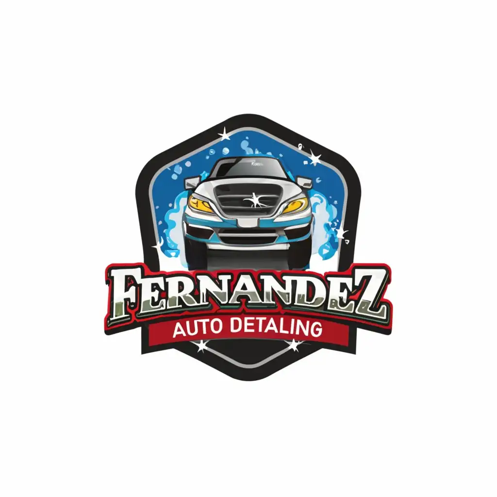 a logo design,with the text "Fernandez Auto Detailing", main symbol:Car wash Texas,Moderate,be used in Automotive industry,clear background