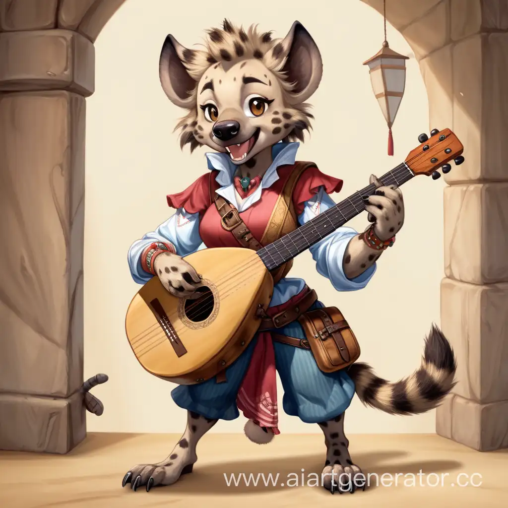 Cheerful-Hyena-Bard-Girl-Holding-a-Lute