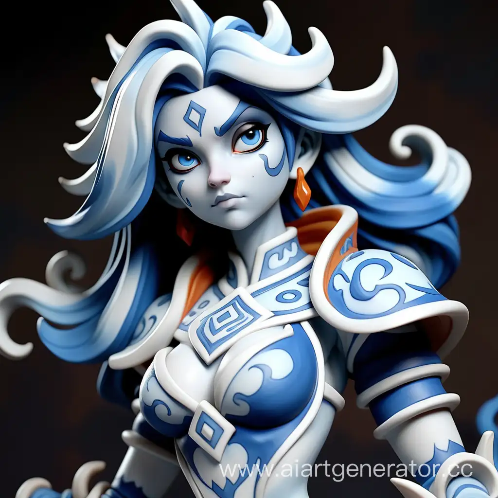 Dota-2-Porcelain-Statue-Elegant-Lina-Sculpture-in-Blue-and-White