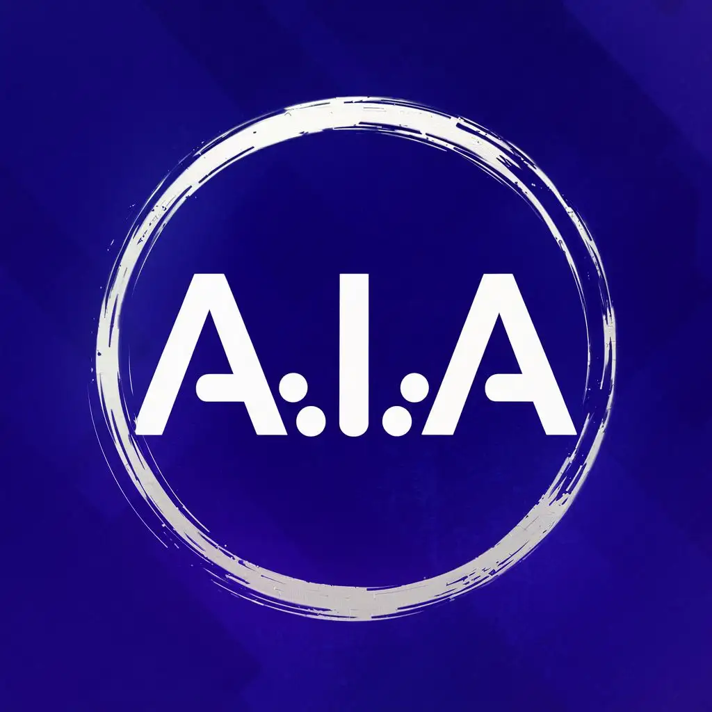 logo, Circle, paint brush, algorithm, with the text "A.I.A", typography