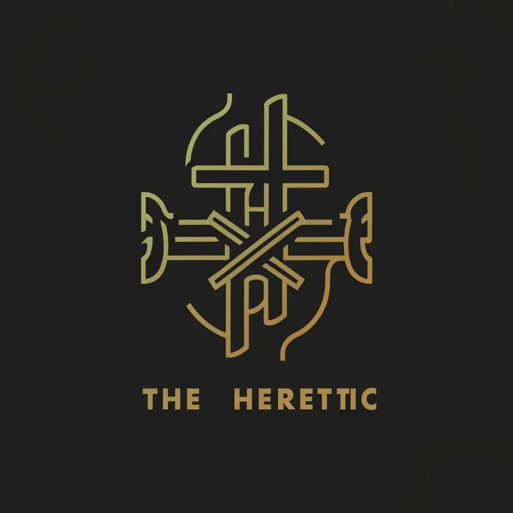 a logo design,with the text "The heretic", main symbol:A simple logo that can be drawn with a pen,Minimalistic,be used in Entertainment industry,clear background