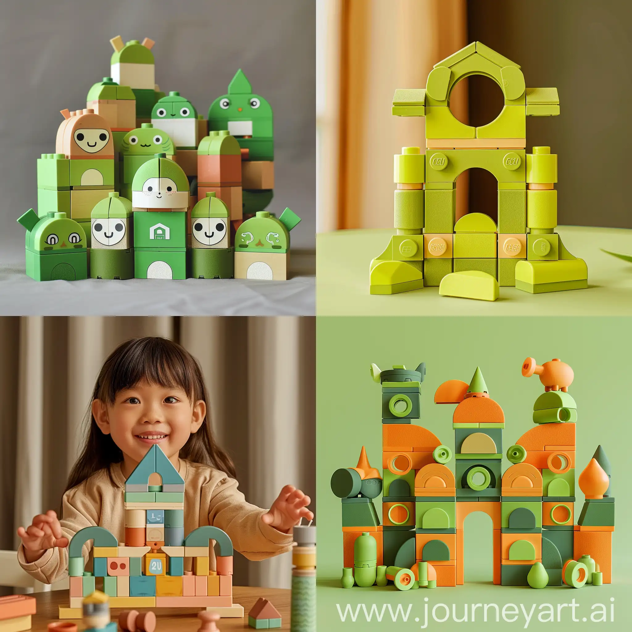 楚文化，积木，产品设计，儿童，绿色