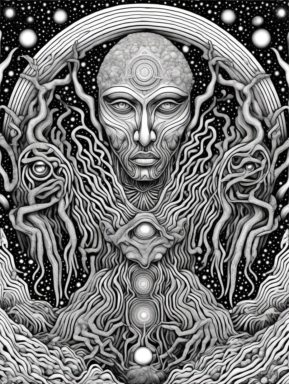 Trip,dmt trip,line art,defined lines,clean lines,black and white,coloring page,coloring book,interdimensional being,abstract,dmt entity,hyperspace,multipal eyes,clean edges,omnipresent, omnipotent being, loving, wind, ether, totality of universe, salvia, other dimension,unknown beings,abstract beings,made up creatures,ayahuasca ,reptile person,mystical land