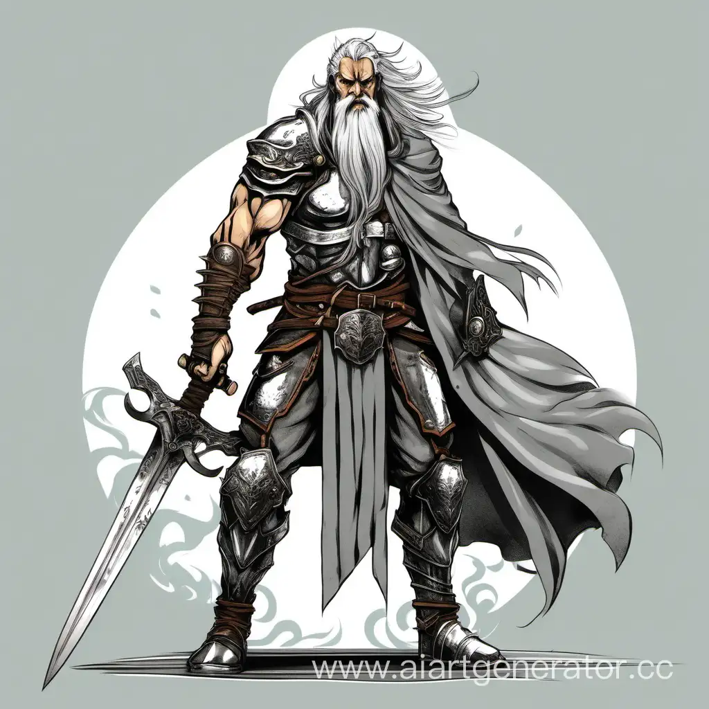 Mighty-GrayHaired-Warrior-Wielding-TwoHanded-Sword