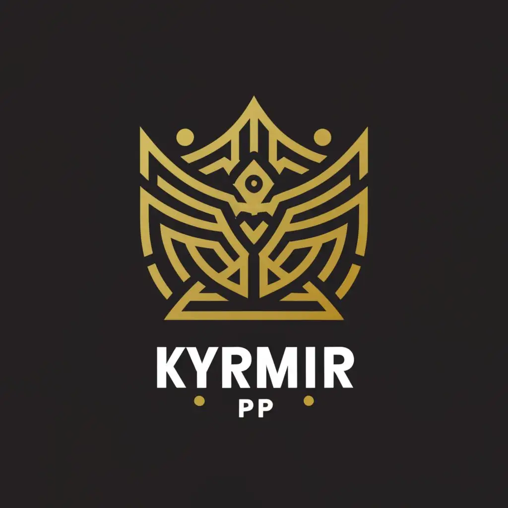 a logo design,with the text "Kyrmir PVP", main symbol:arena and man fighting there,complex,be used in Religious industry,clear background