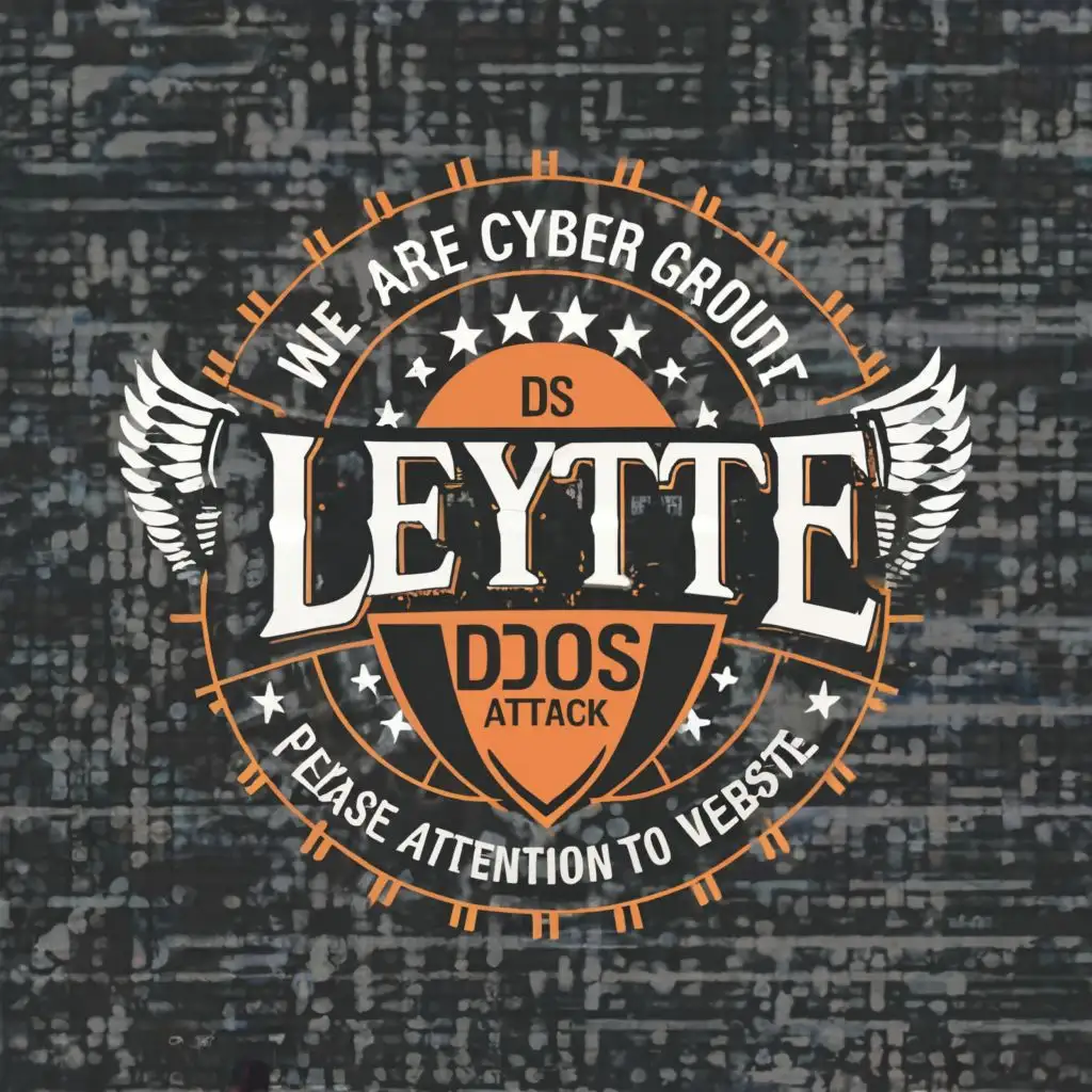 logo, Anon, with the text "LEYTE DDOS ATTACK (We are leyte Cyber Group Philippines please attention to your website)", typography, be used in Internet industry