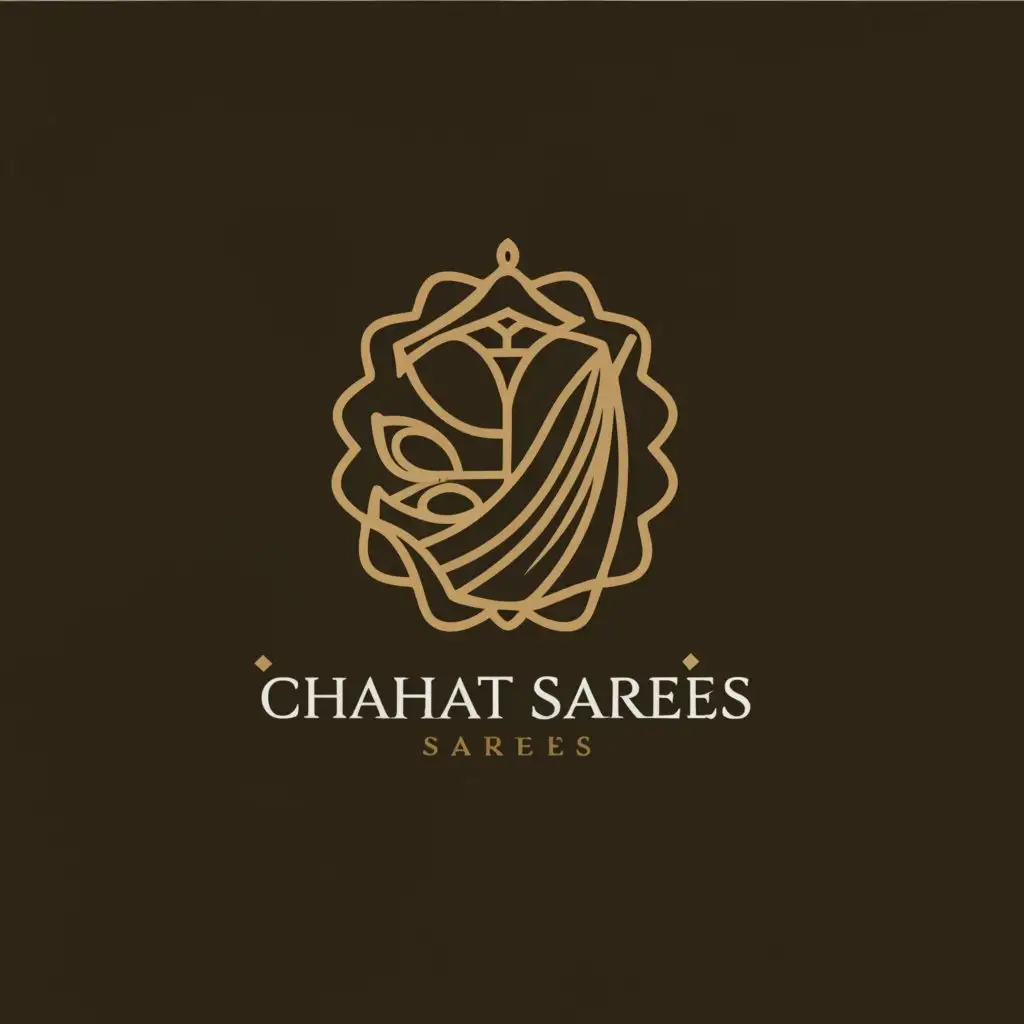 a logo design,with the text "Chahat Sarees", main symbol:saree, lehnga,Moderate,clear background
