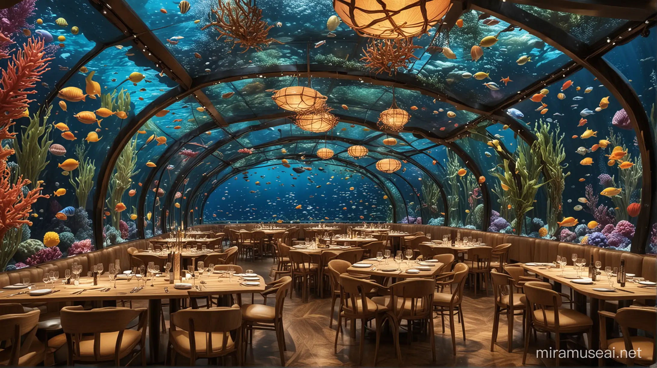 Marine Life and Tropical Fruits Inspired Floating Restaurant