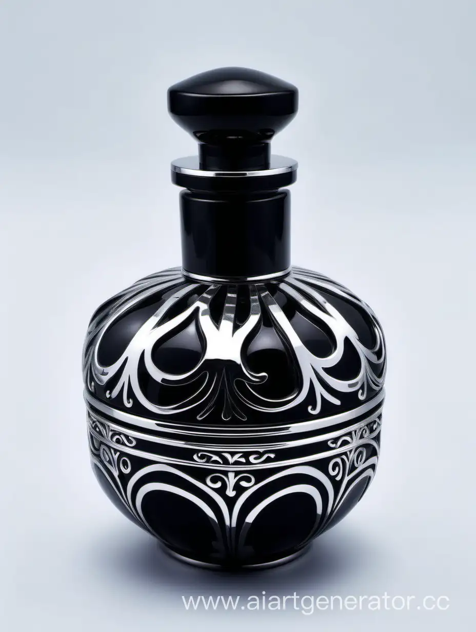 Zamac Perfume decorative ornamental  black, royal dark torquious  heavy bottle double in height  with stylish Silver lines cap and bottle