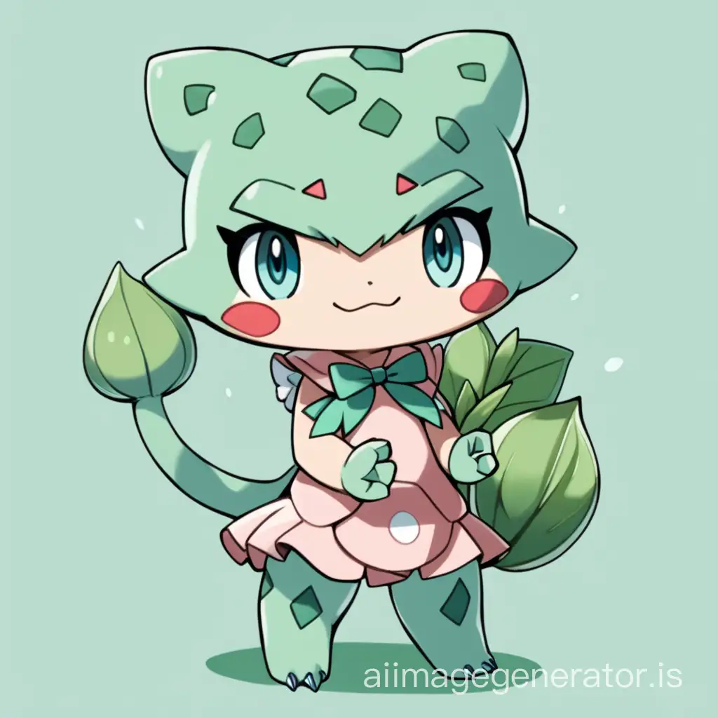 Charming-Girl-Playing-with-a-Bulbasaur-Plush