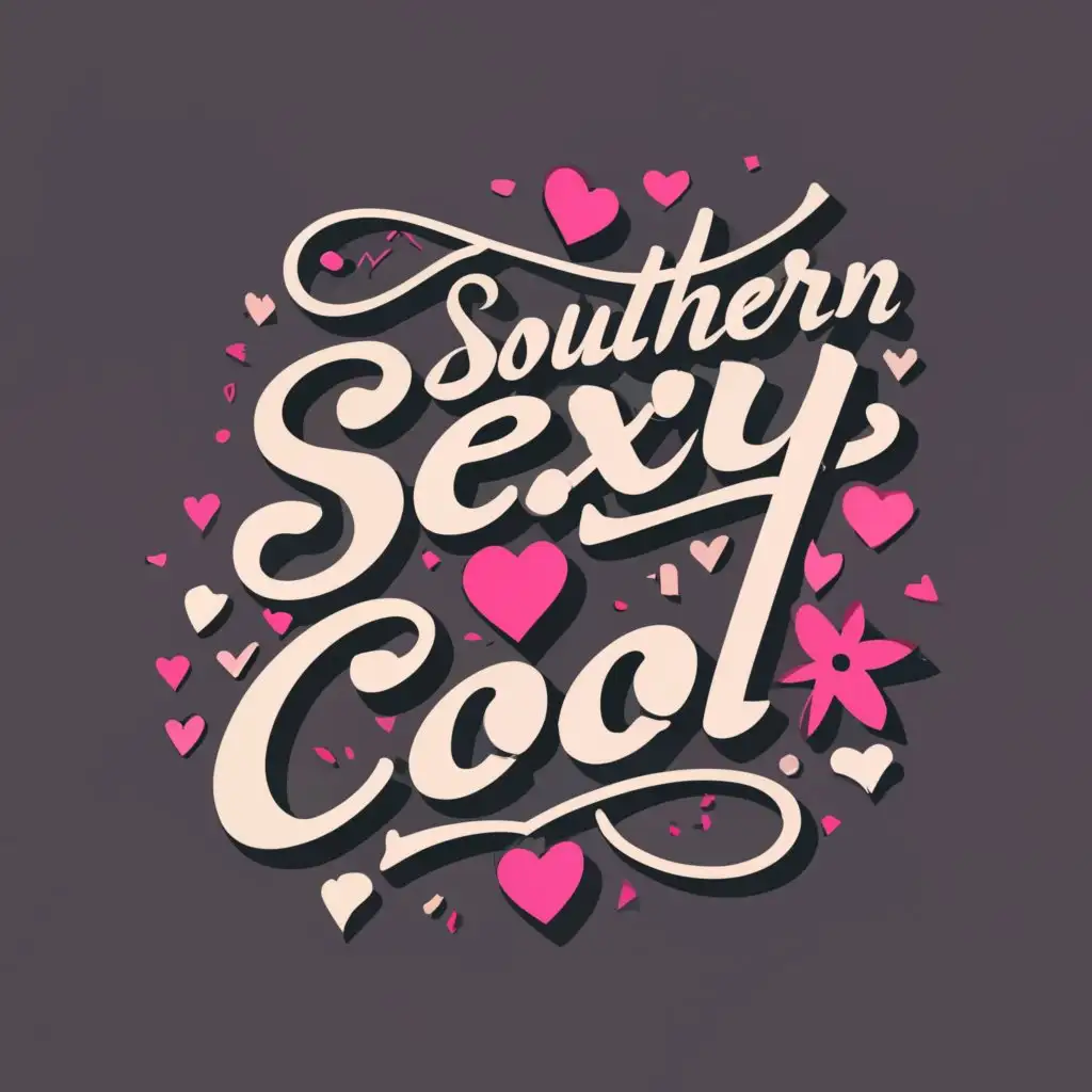 Valentine's day font, logo, Vinyl record , with the text "SOUTHERN SEXY COOL", typography