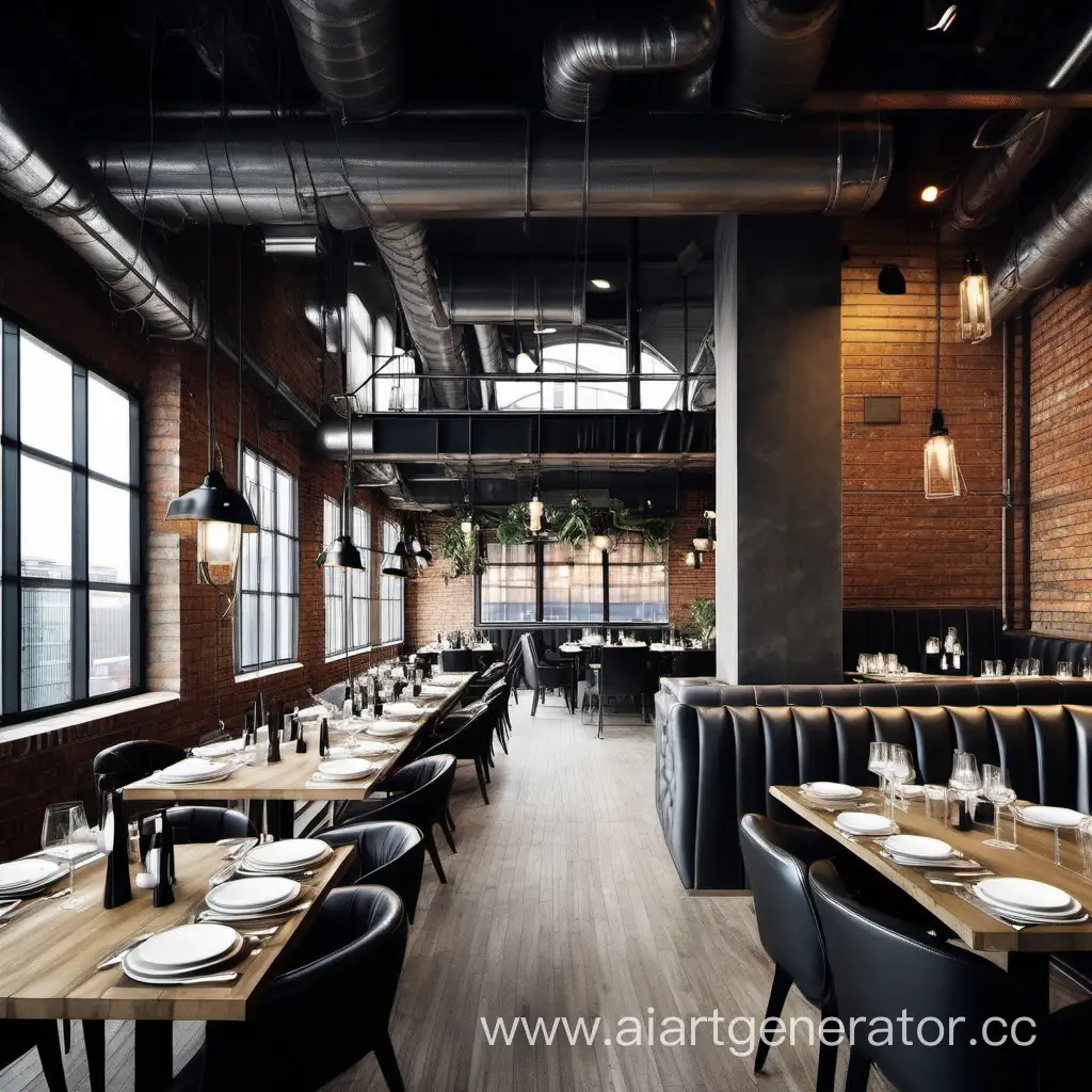 Modern-LoftStyle-Restaurant-Interior-with-Industrial-Elegance