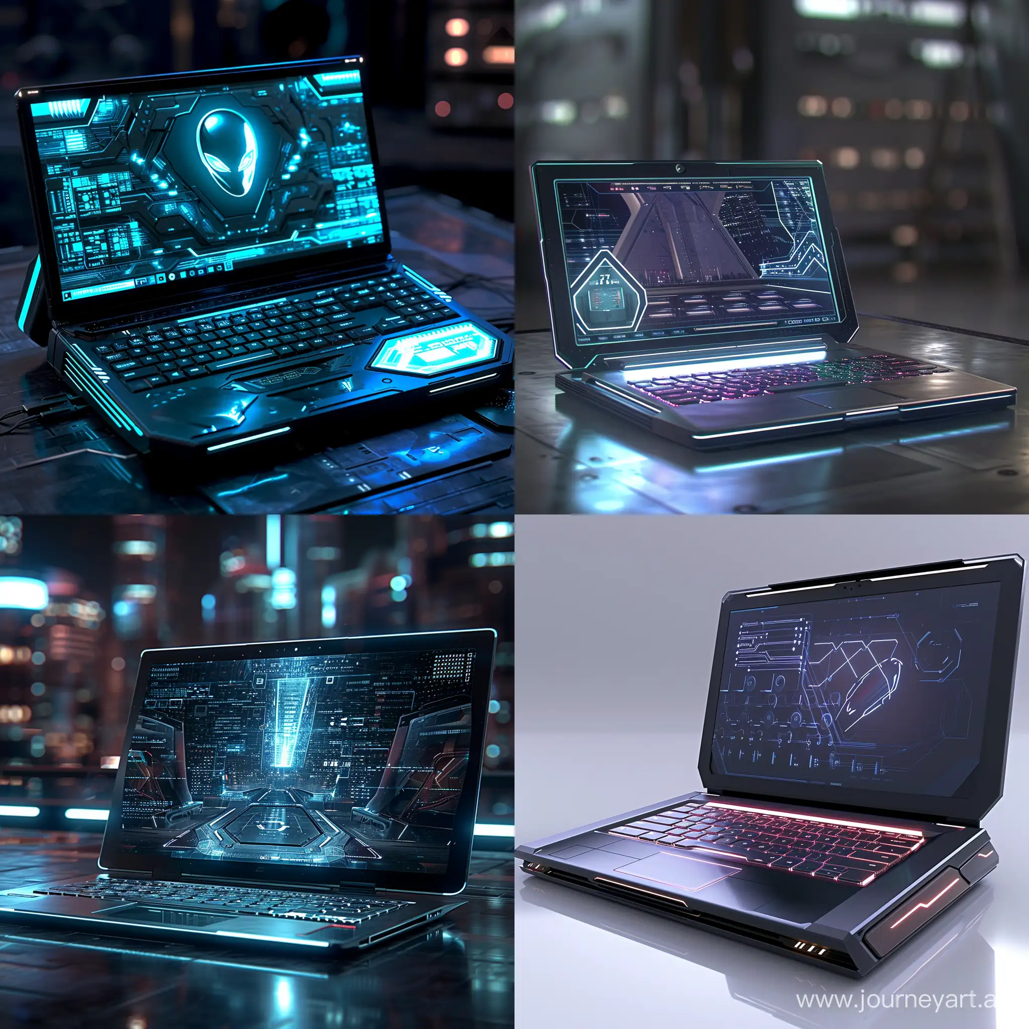 Ultra-futuristic laptop, ultra-perfect perspective, for artstation, for DeviantArt, ultra-science fiction --v 6