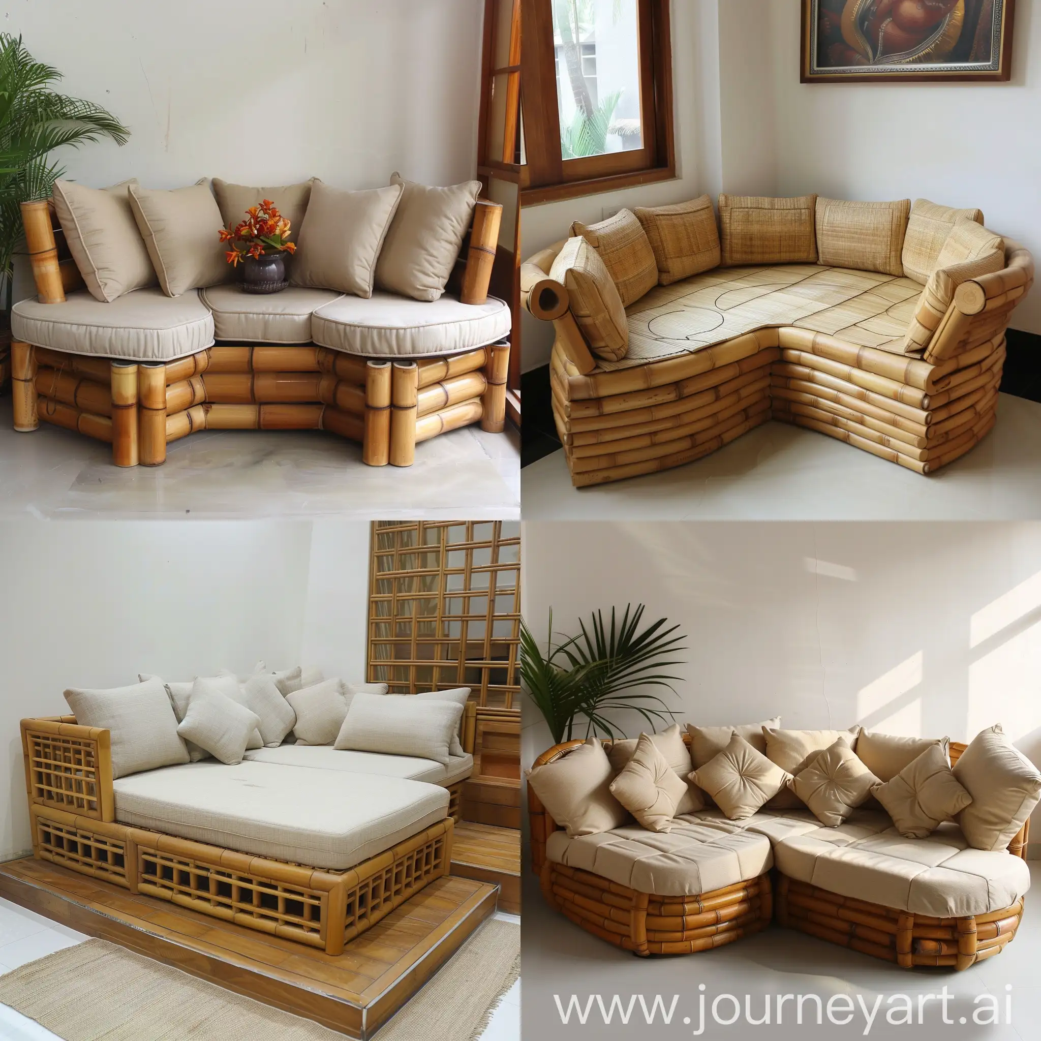 Desain sofa bambu ubtuk sudut rumah