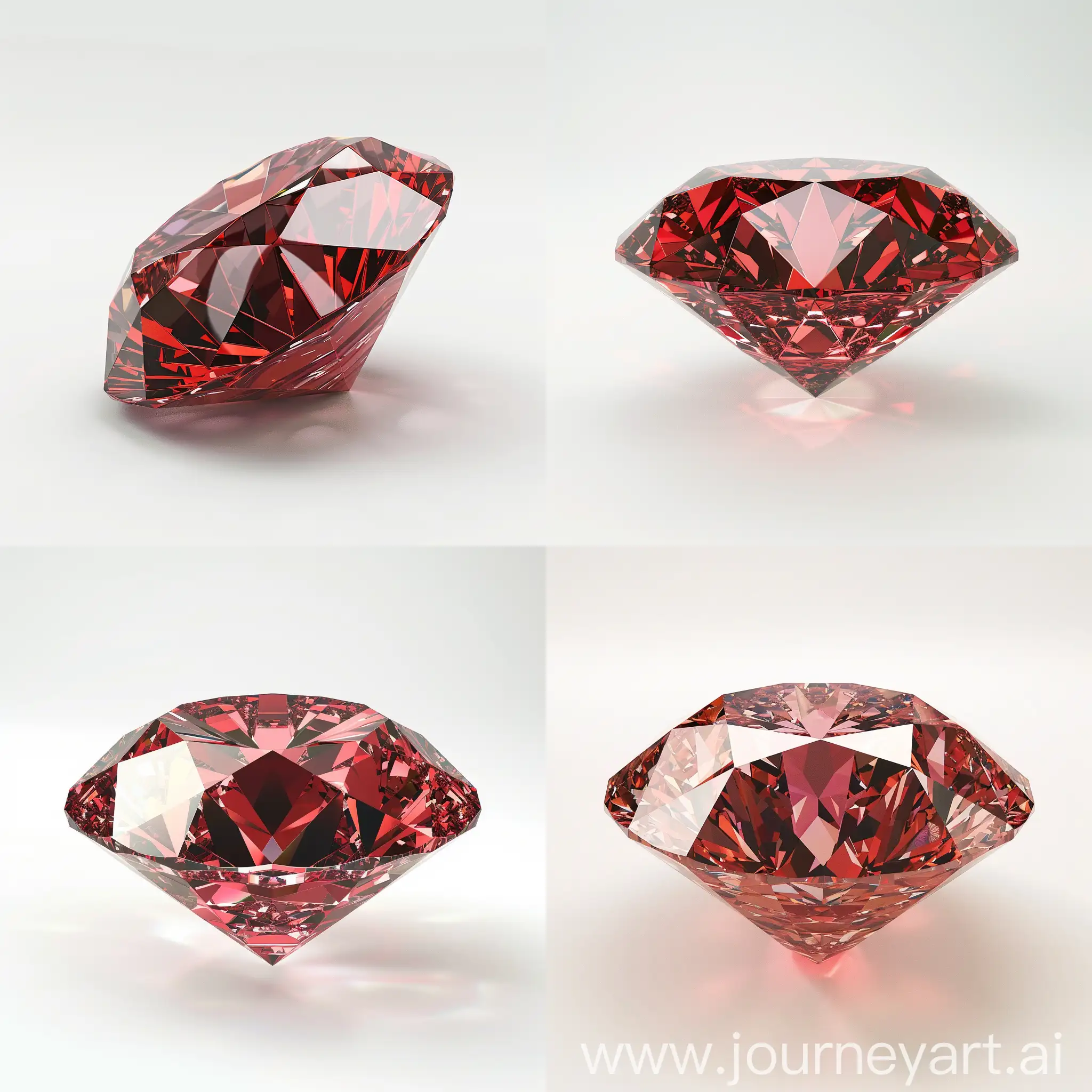 3d rendering from a Brilliant red diamond, White background
