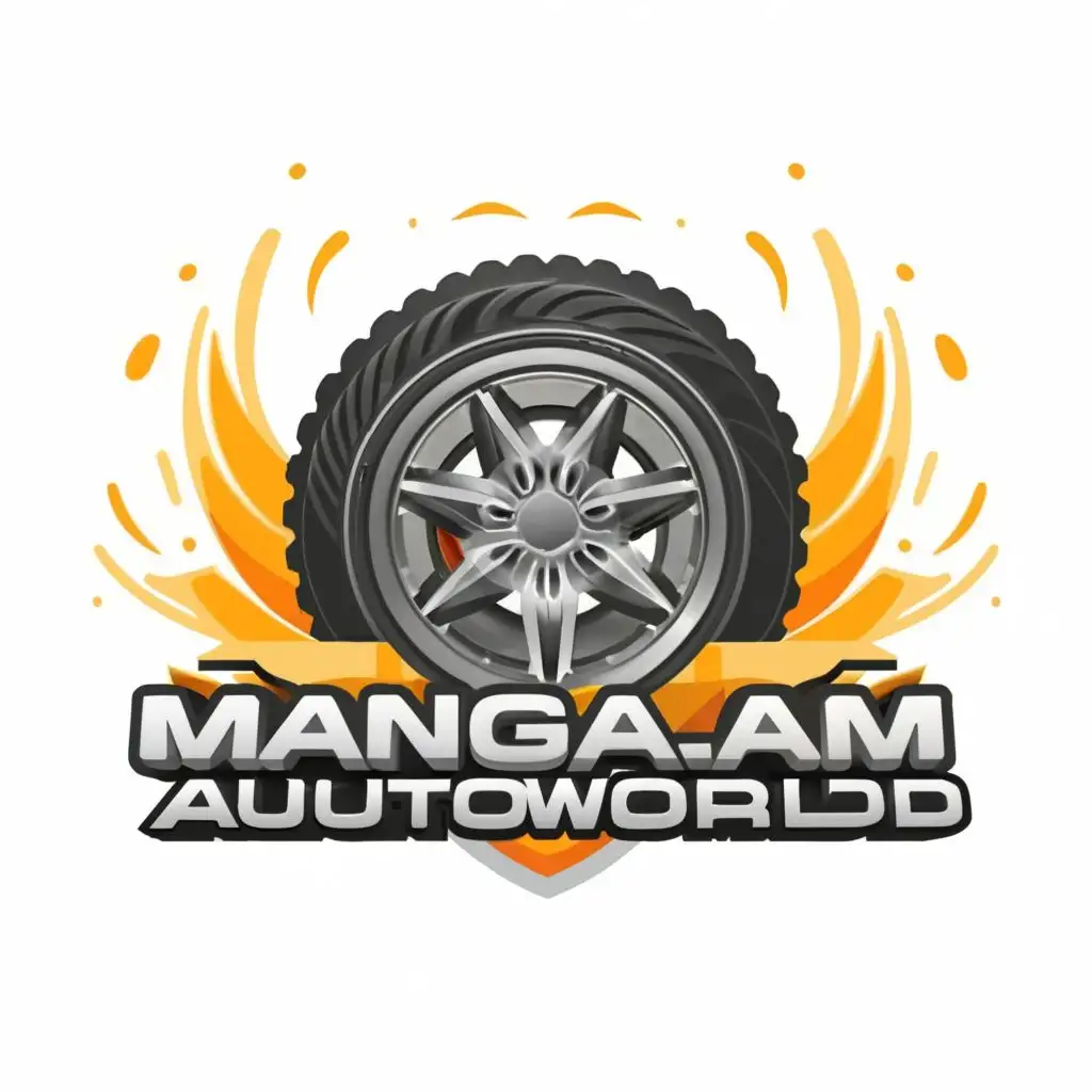 LOGO-Design-For-Mangalam-Autoworld-Bold-Typography-with-Tire-Motif-for-Automotive-Industry