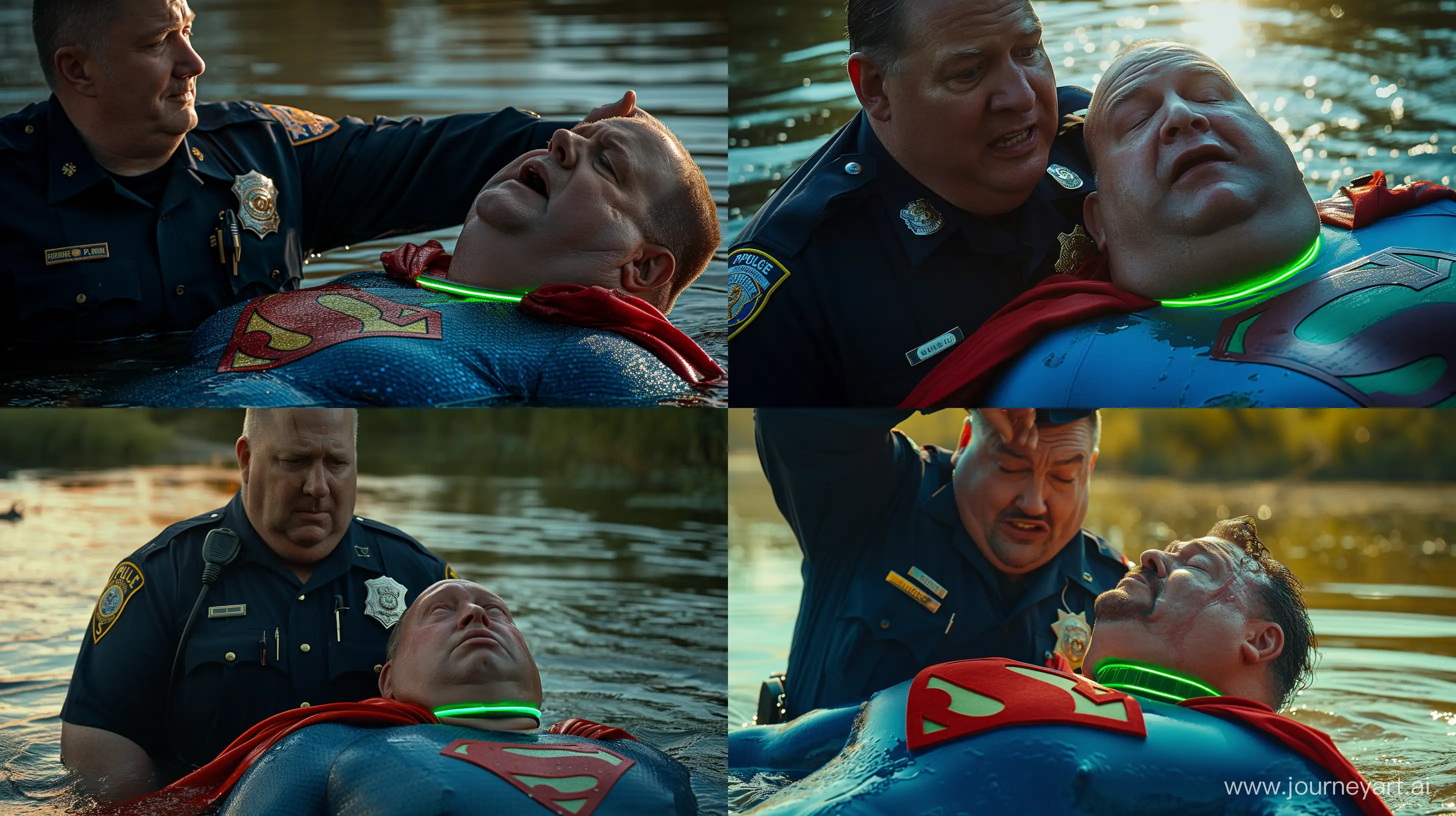 Elderly-Policeman-and-Superhero-Showdown-in-Glowing-Waters