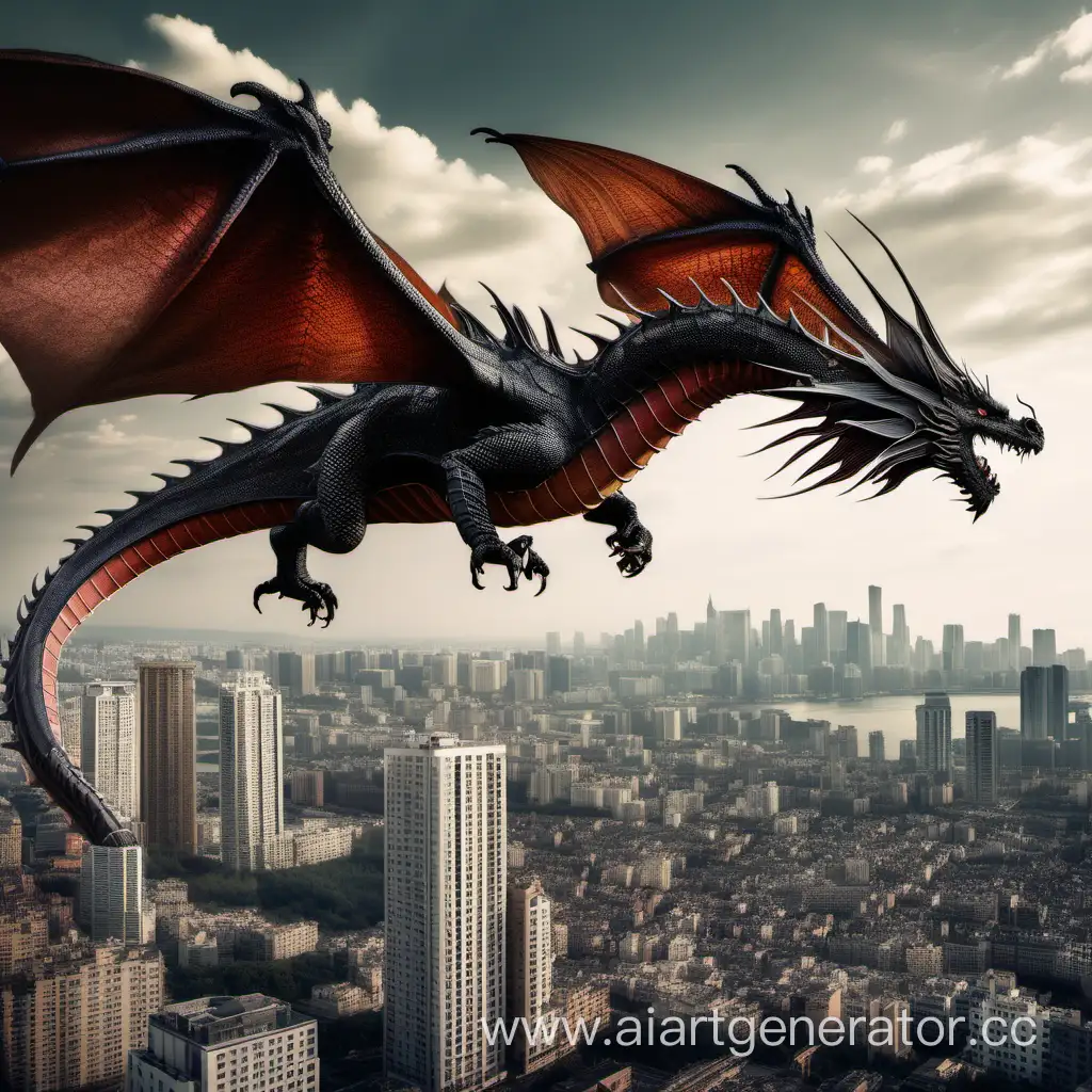 Majestic-Dragon-Soaring-Above-the-Vibrant-Cityscape