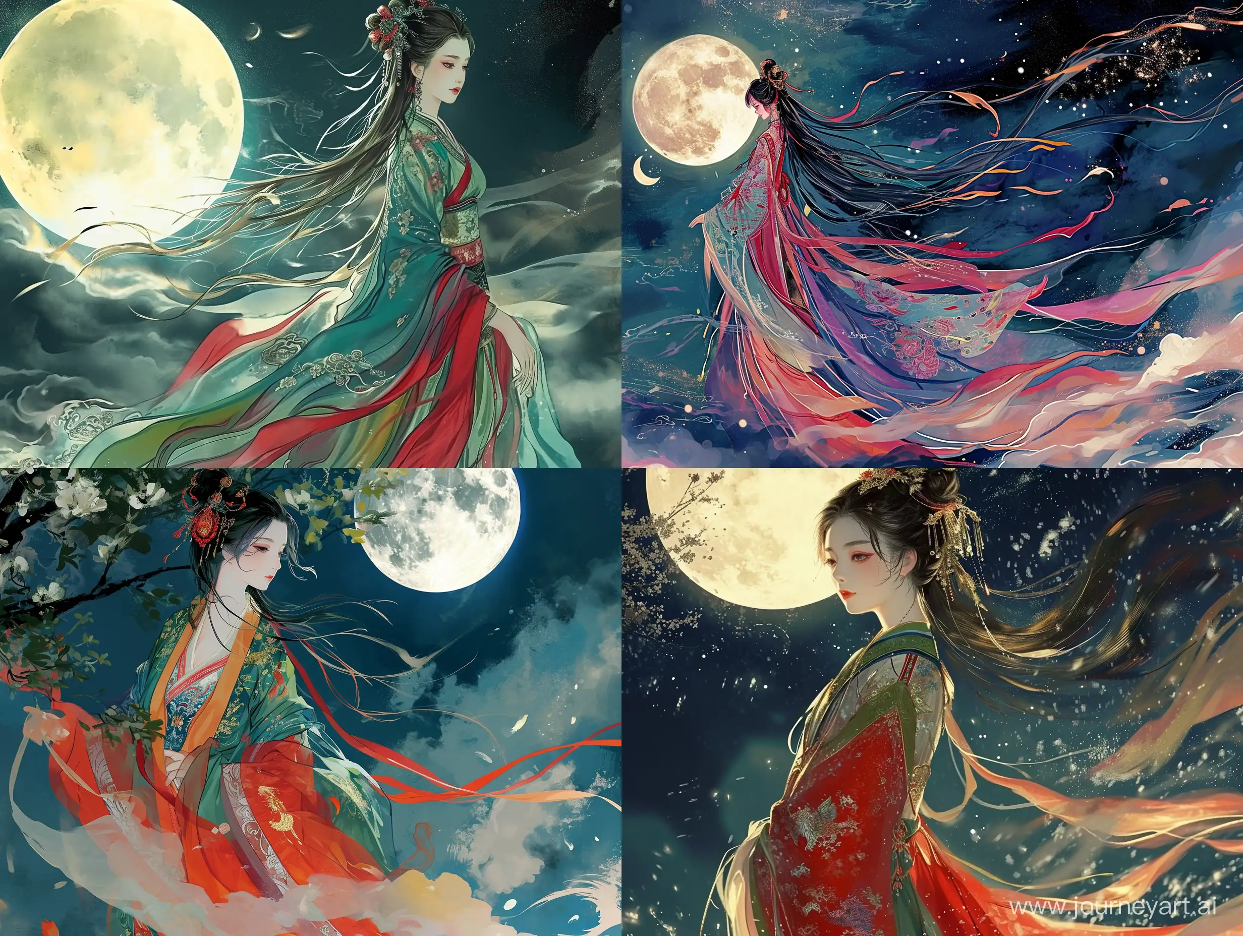 Gorgeous-Chinese-Style-Moonlit-Ink-Painting