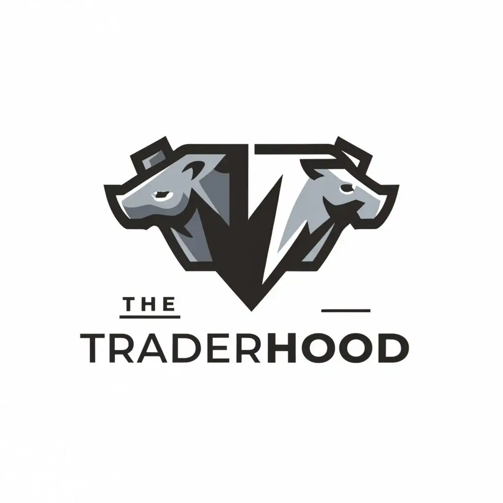 a logo design,with the text "The Traderhood", main symbol:bear and bull,Moderate,be used in Finance industry,clear background